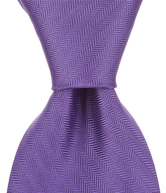 Roundtree & Yorke Big & Tall Herringbone Solid Traditional 3 3/8#double; Silk Tie Product Image