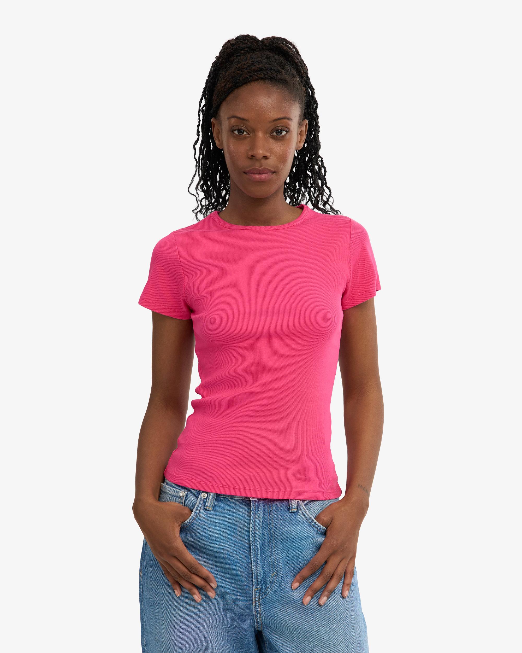 Organic Rib T-Shirt - Bubblegum Pink Product Image