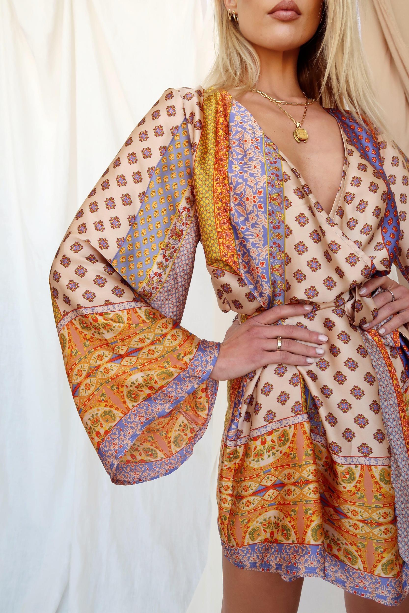 Gold Standard Multicolored Kimono Dress Product Image