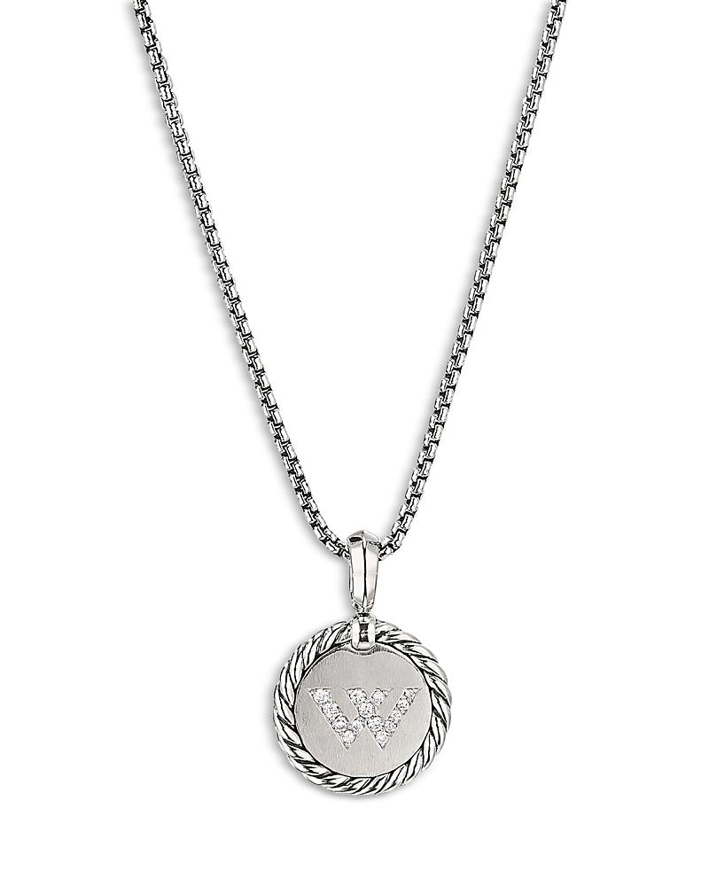 Womens Initial Charm Necklace in Sterling Silver Product Image