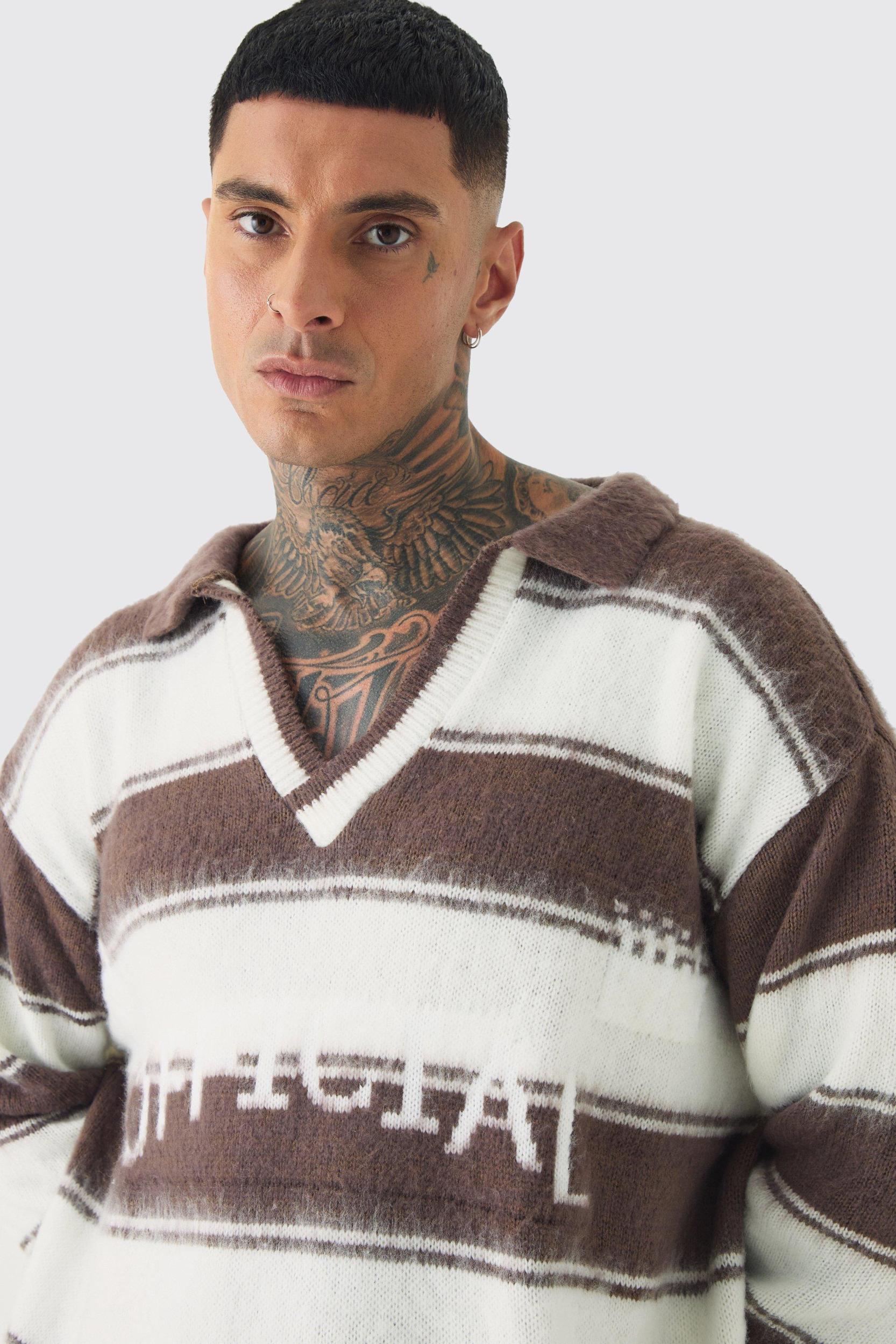 Tall Brushed Knit Official Football Top | boohooMAN USA Product Image