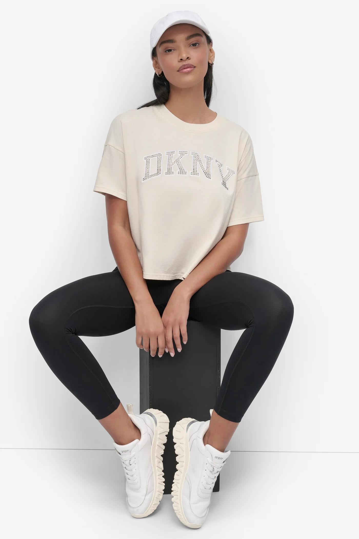 CROPPED OMBRÉ CRYSTAL LOGO TEE Product Image