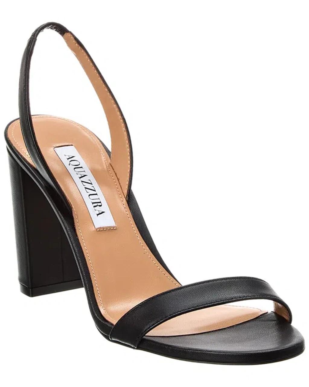 AQUAZZURA So Nude 85 Leather Slingback Sandals In Black Product Image