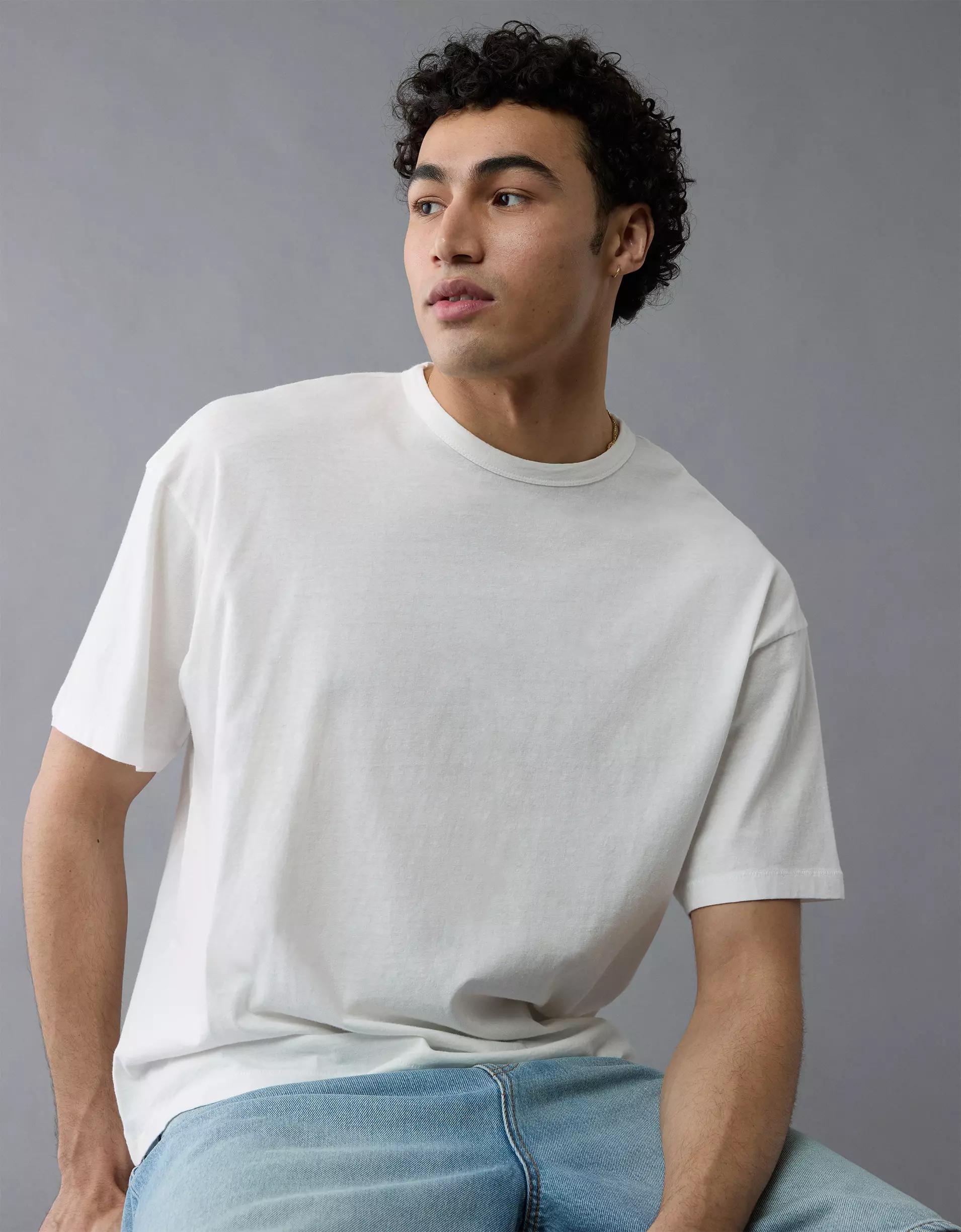 AE Boxy Linen-Blend T-Shirt Product Image