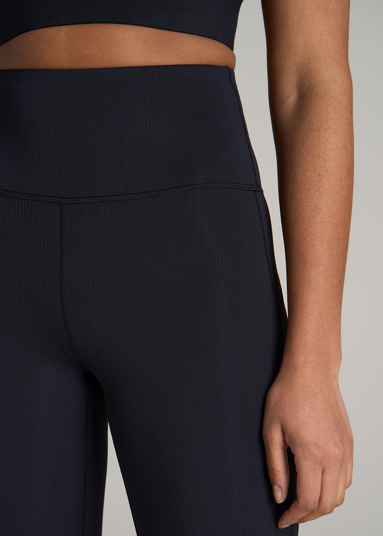 Balance Flare Yoga Pants for Tall Women in Ribbed Black Female Product Image