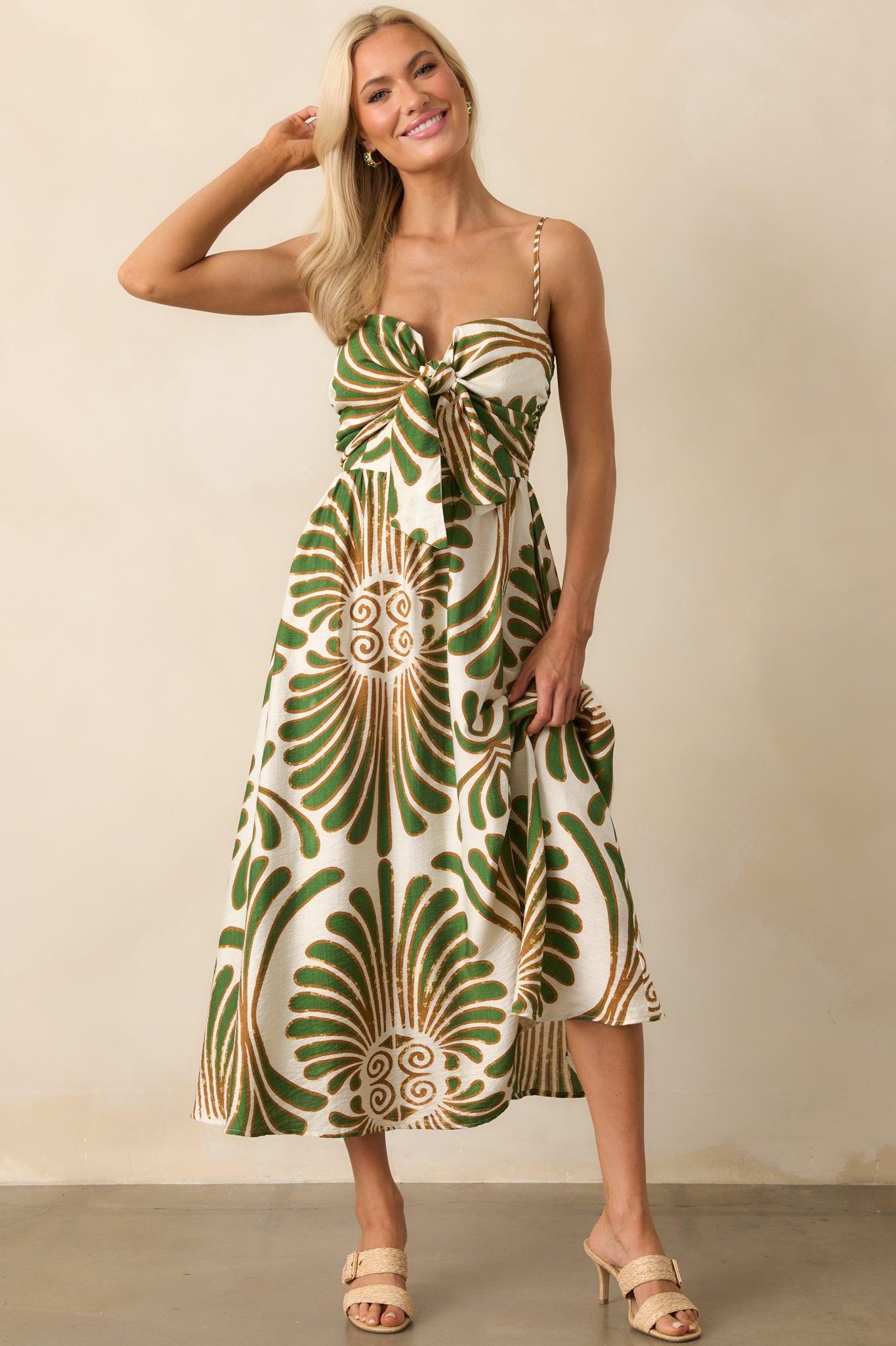 Notes From The Coast Abstract Print Midi Dress Product Image