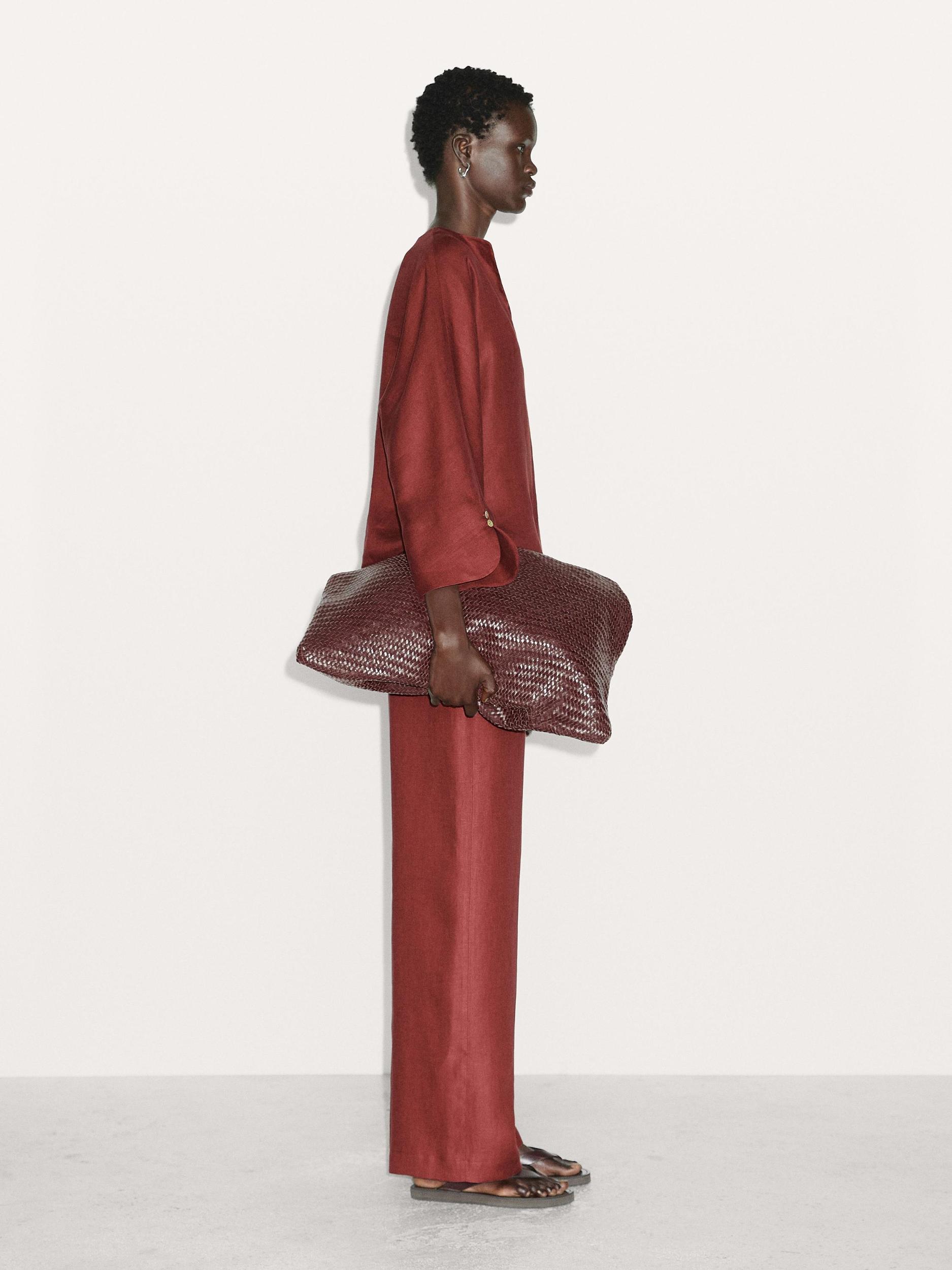 Flowing 100% linen trousers Product Image