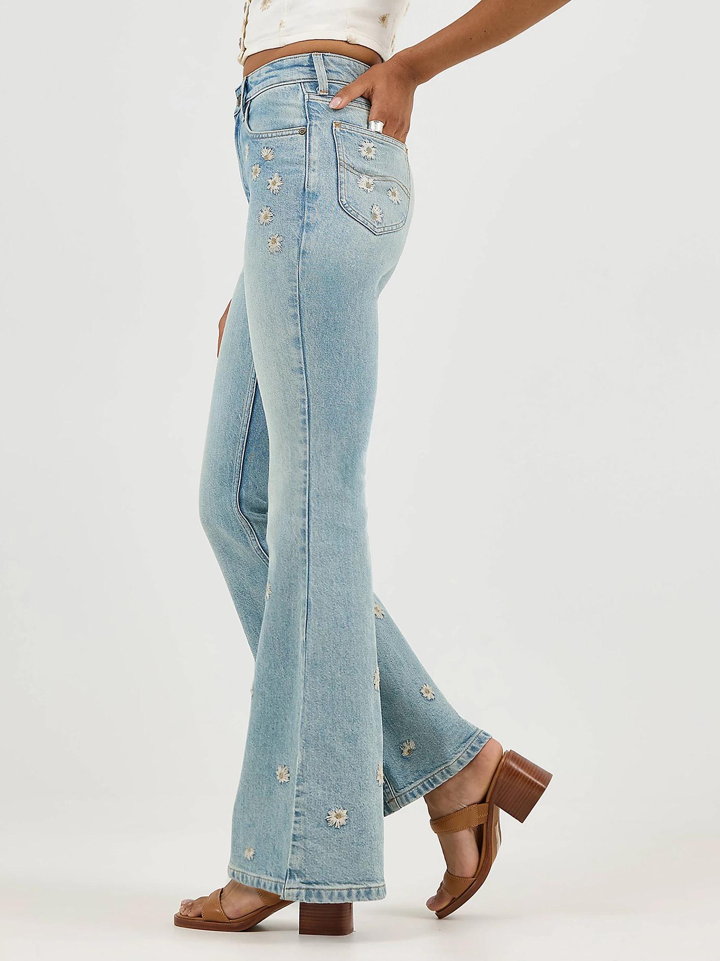 Women's High Rise Daisy Print Flare Jean | Women's Jeans | Lee® Product Image
