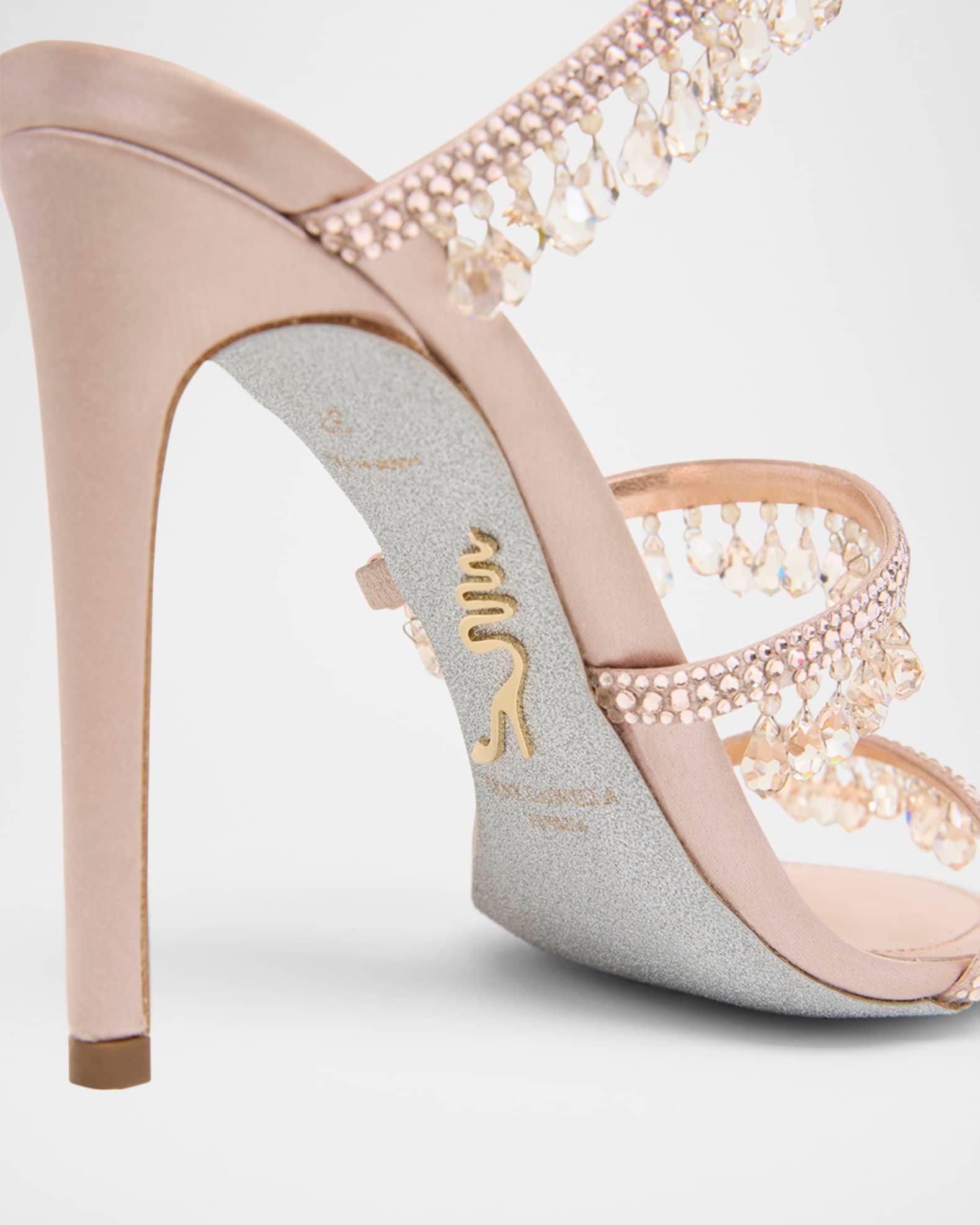 Chandelier Satin Snake Ankle Wrap Sandals  Product Image