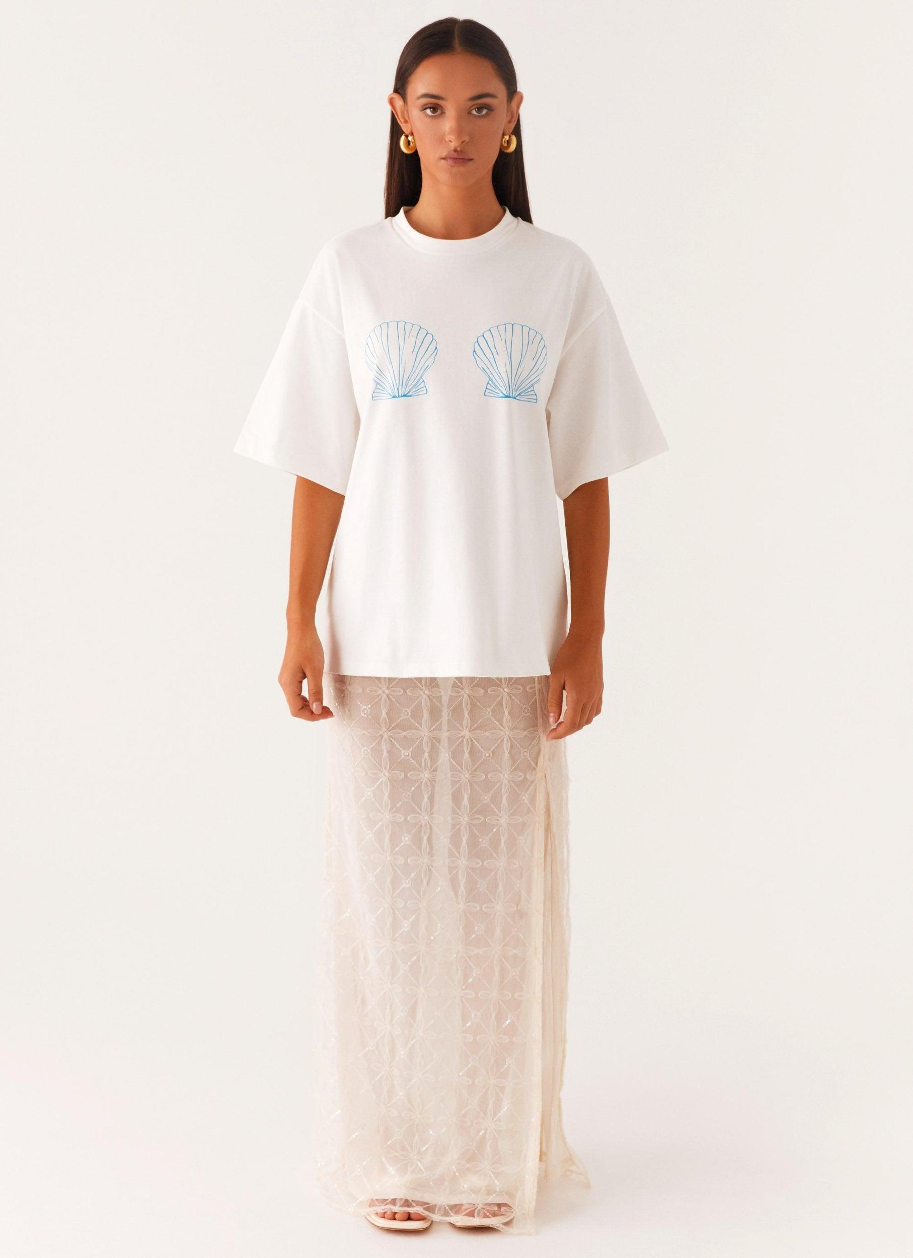 Born To Have Fun Oversized Graphic Tee - Blue Shell Product Image