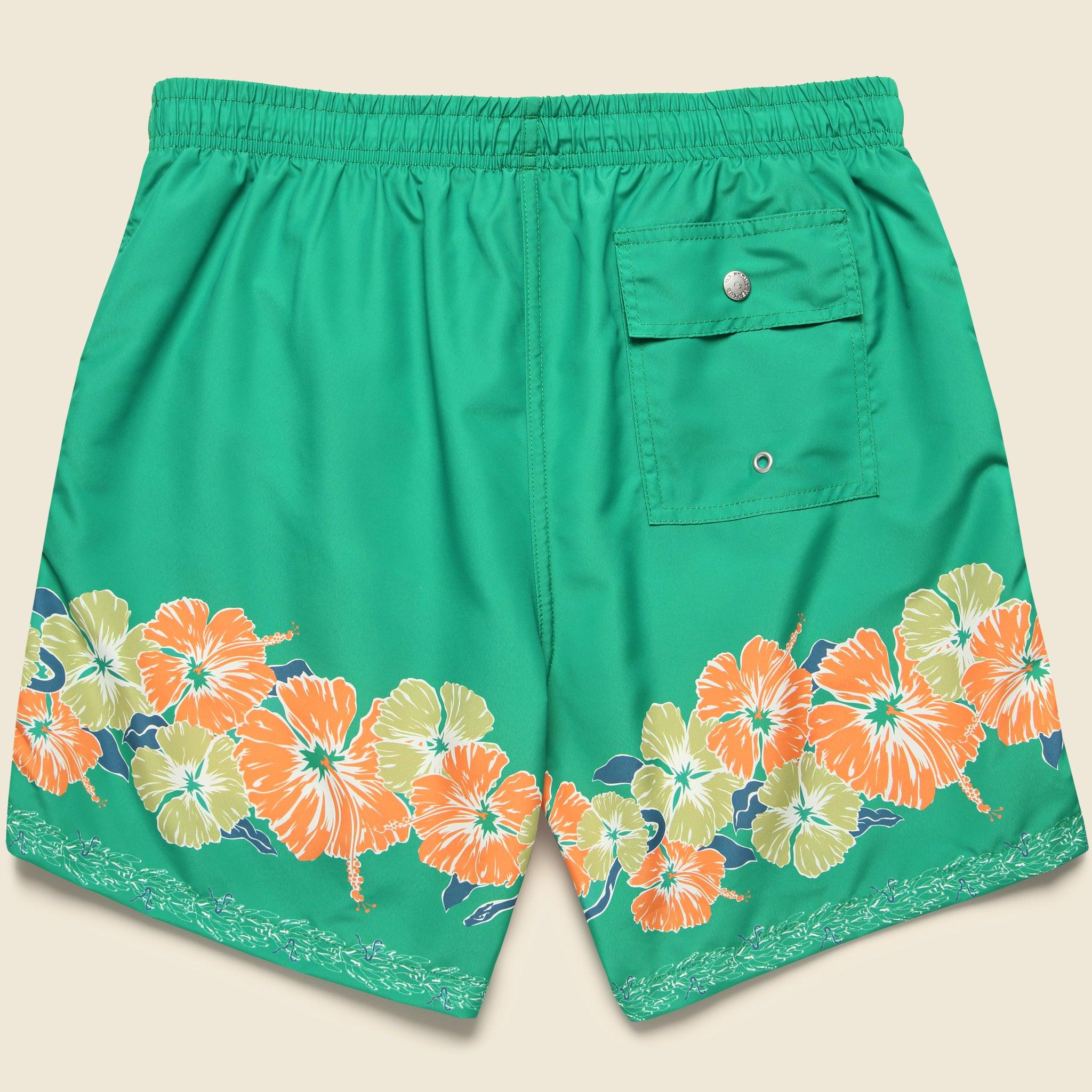 Ornate Bloom Swim Trunk - Moss Product Image