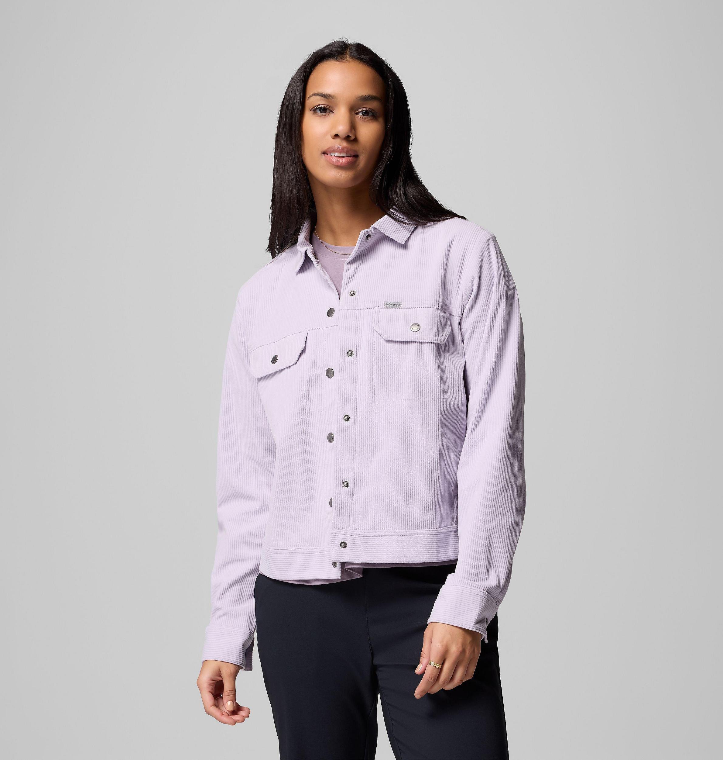 Columbia Womens Blue Point Creek Short Corduroy Shirt Jacket- Product Image