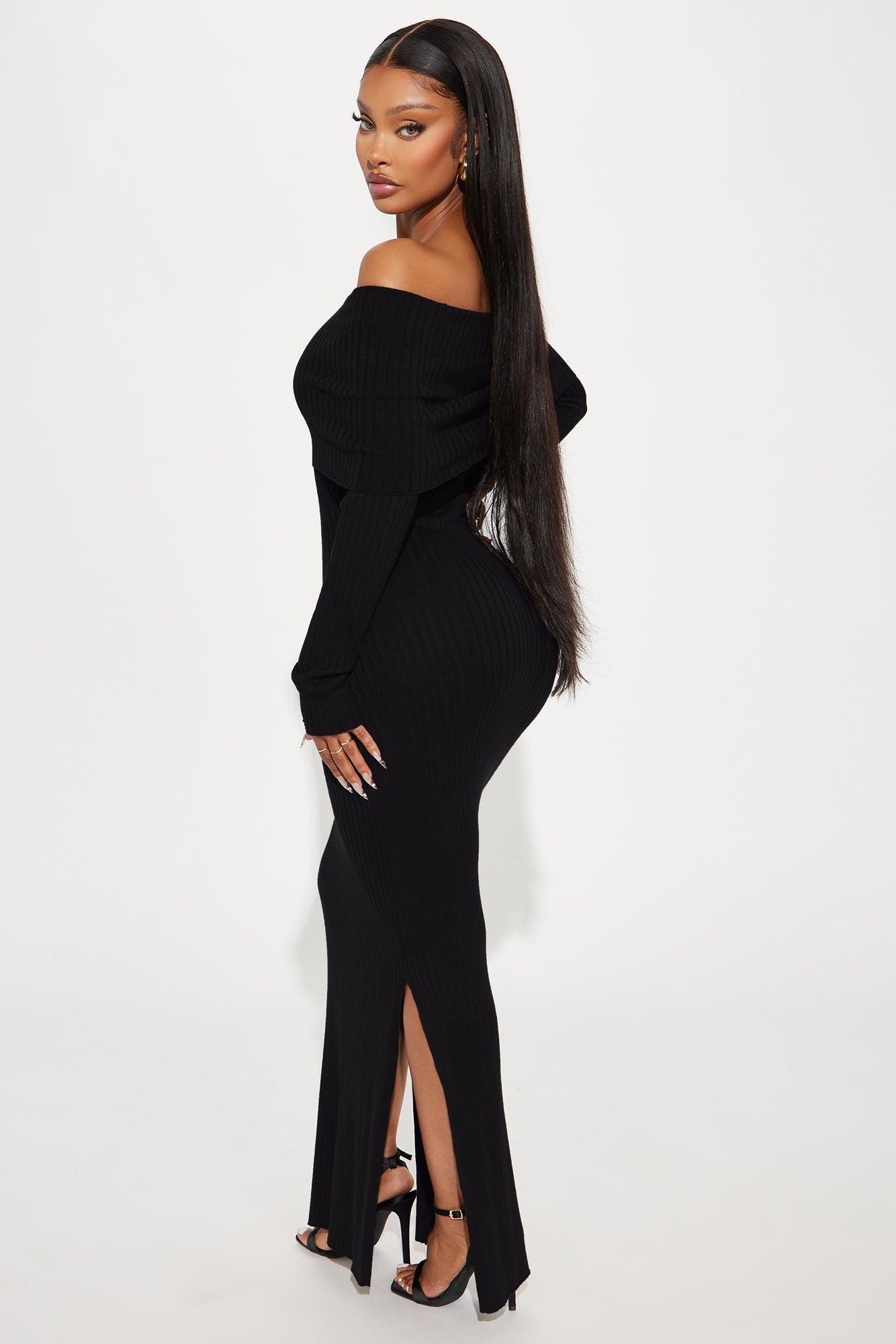 Marina Sweater Maxi Dress - Black Female Product Image