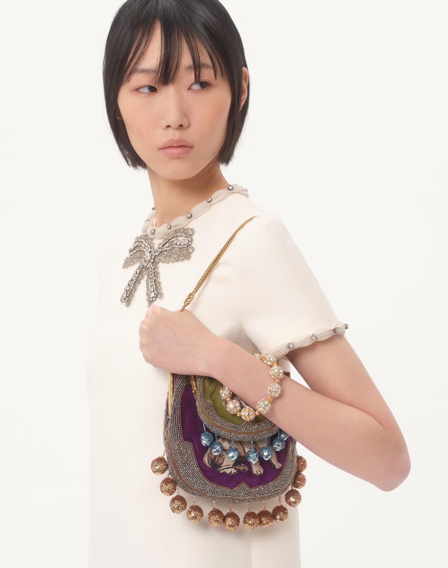 Embroidered Crepe Couture Short Dress Product Image