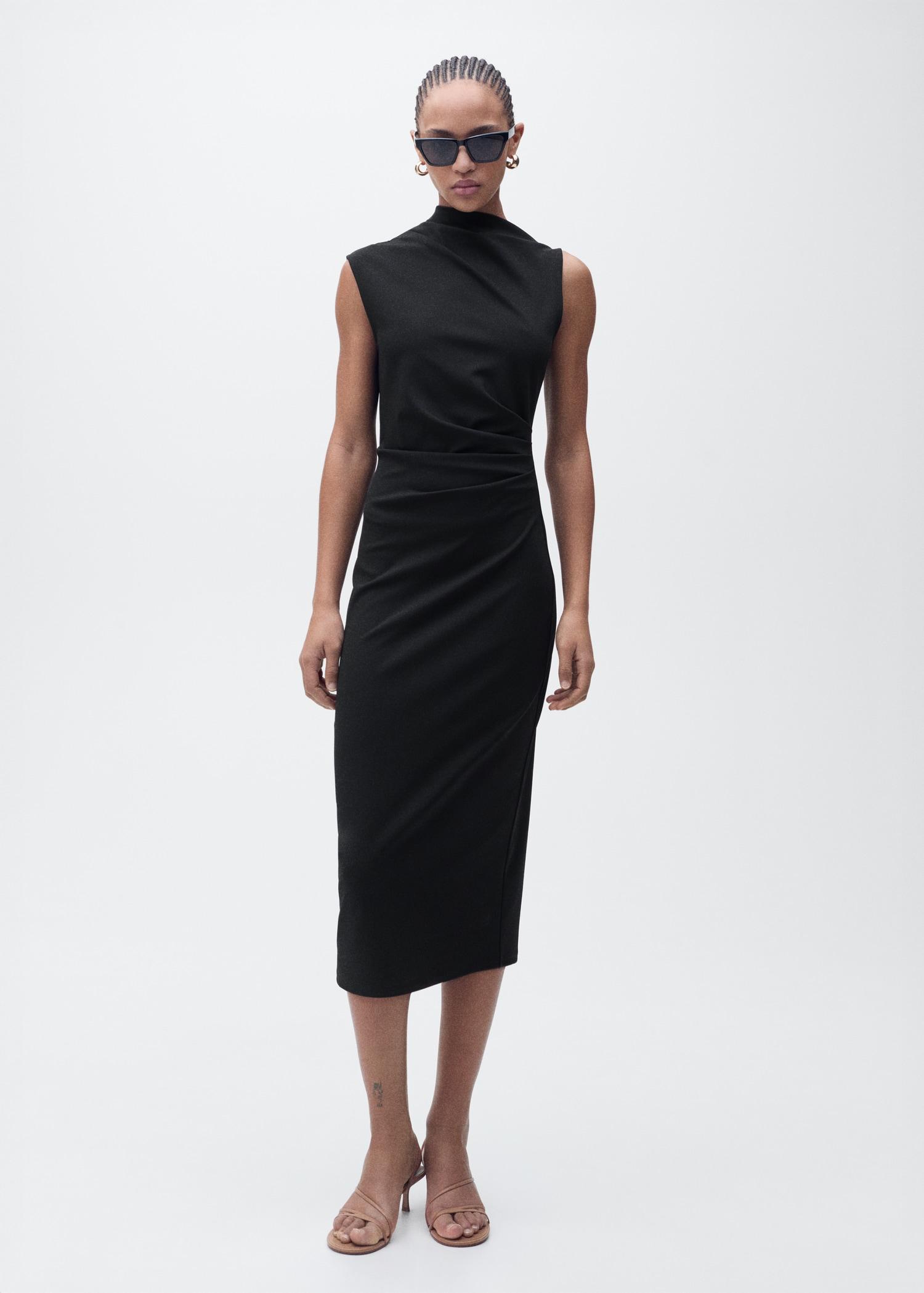 Draped midi-dress - Women | MANGO USA Product Image