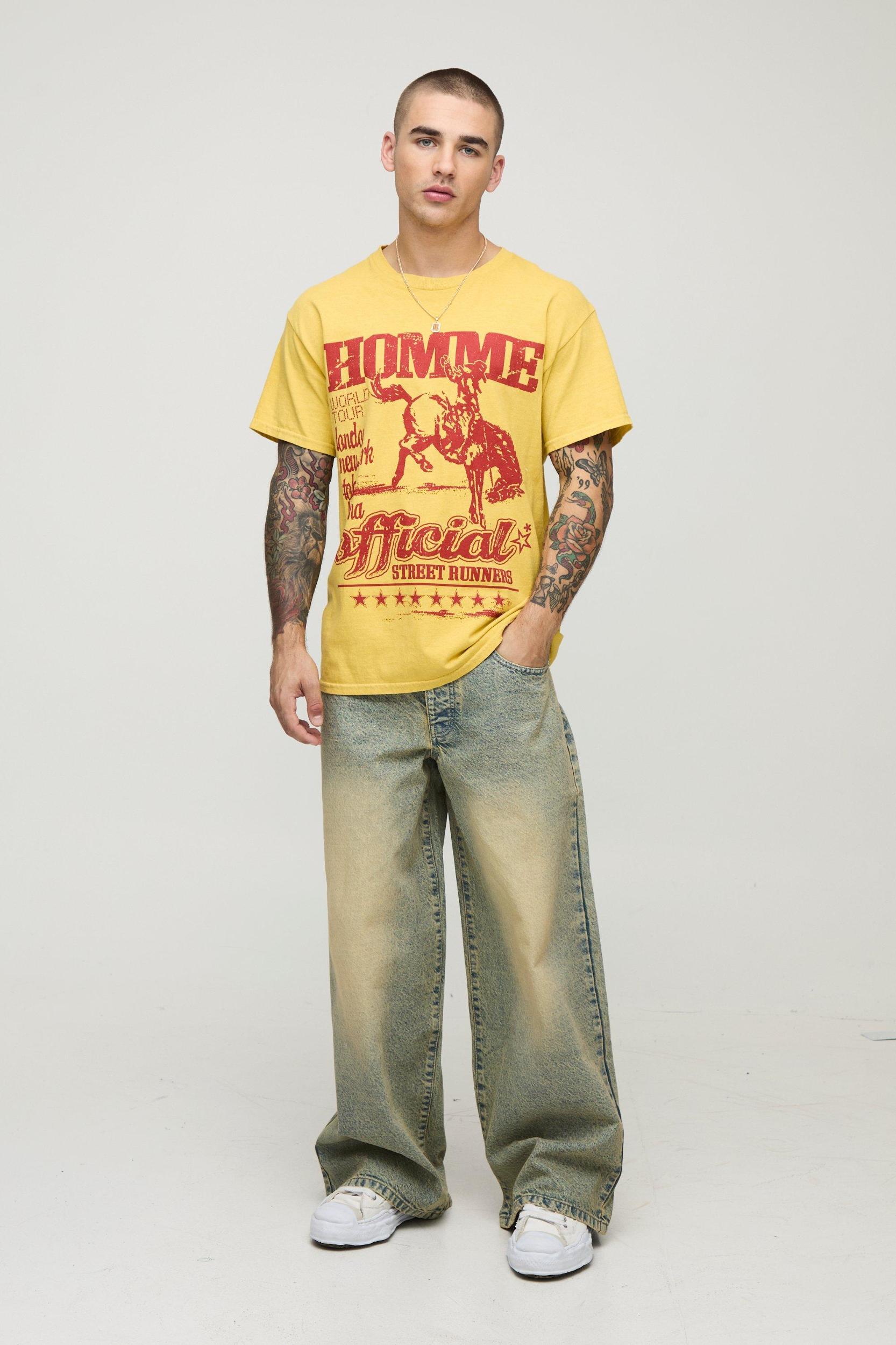 Extreme Baggy Rigid Antique Tinted Washed Jeans | boohooMAN USA Product Image