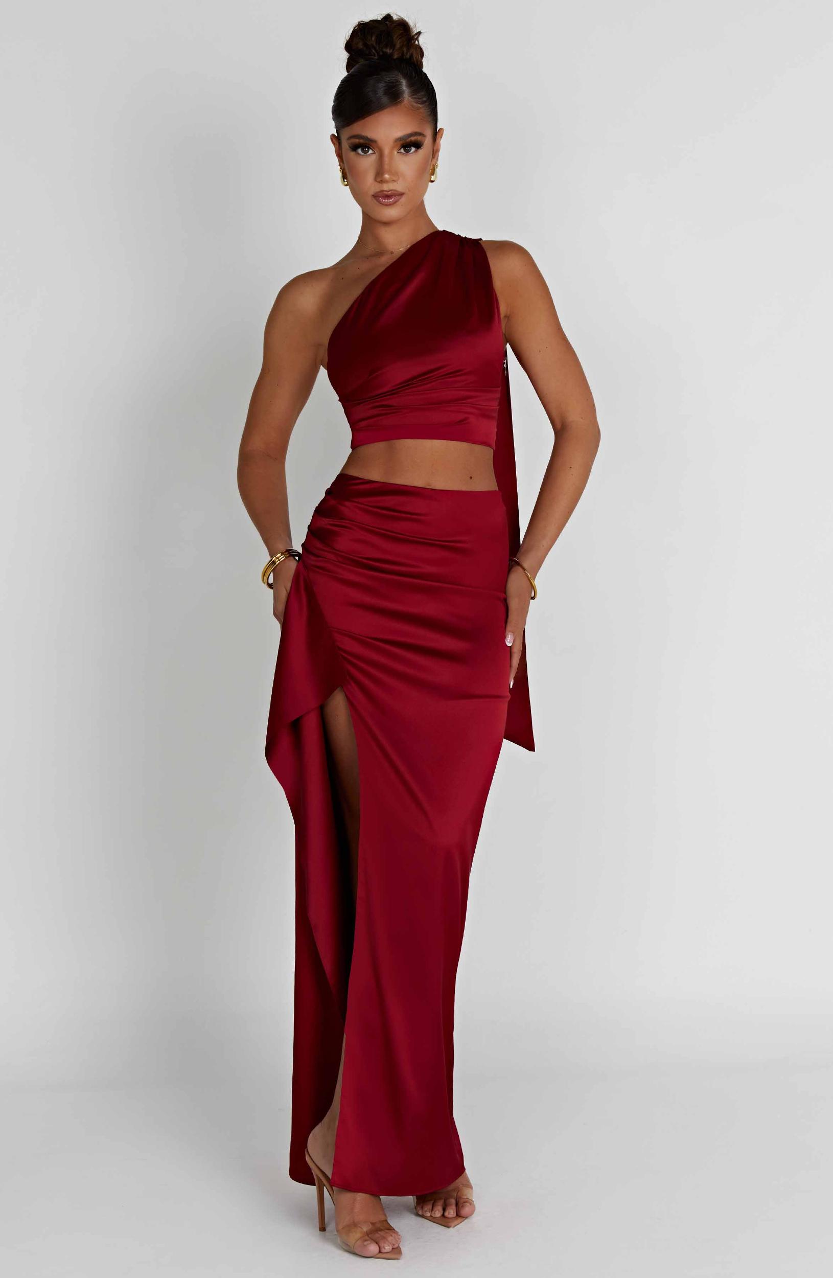 Halsey Maxi Skirt - Wine Product Image