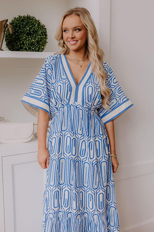 Art Gallery Social Midi Dress in Blue Product Image