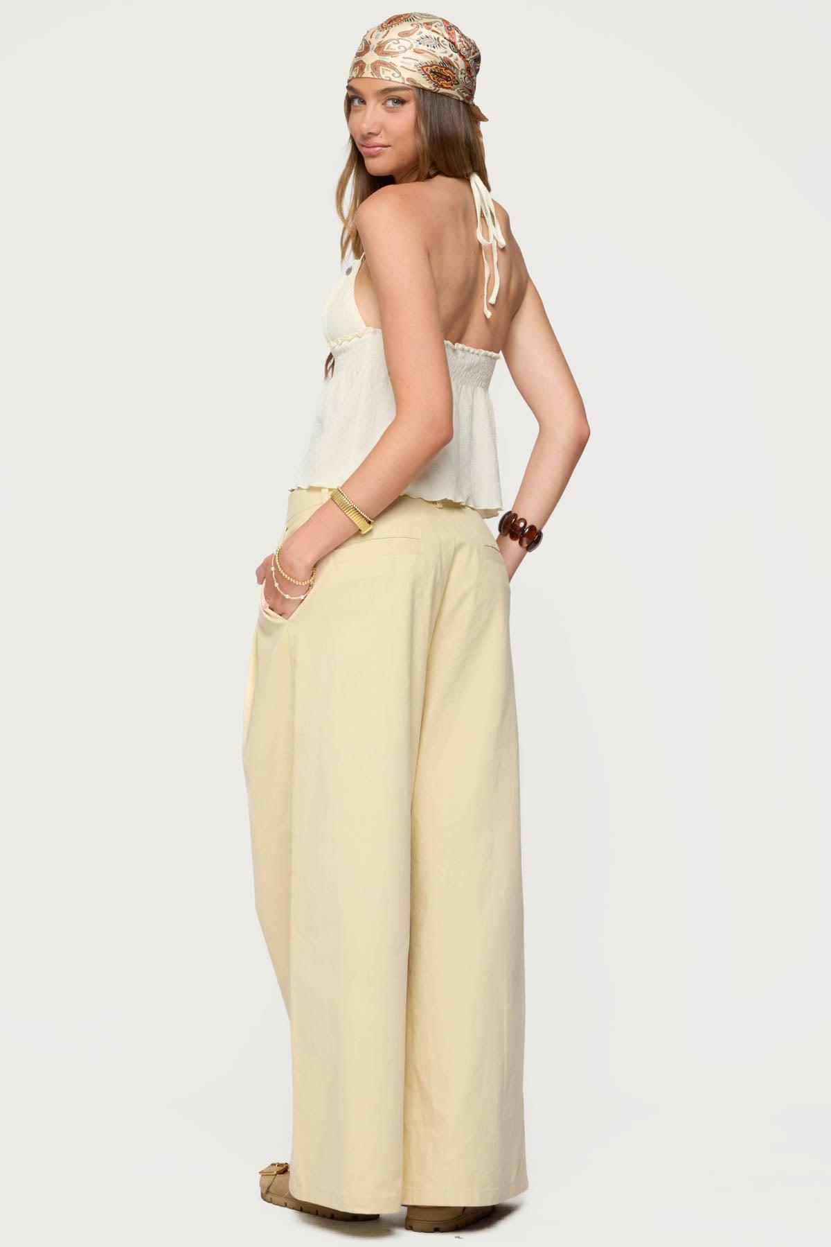 Textured Iridescent Babydoll Halter Top Product Image