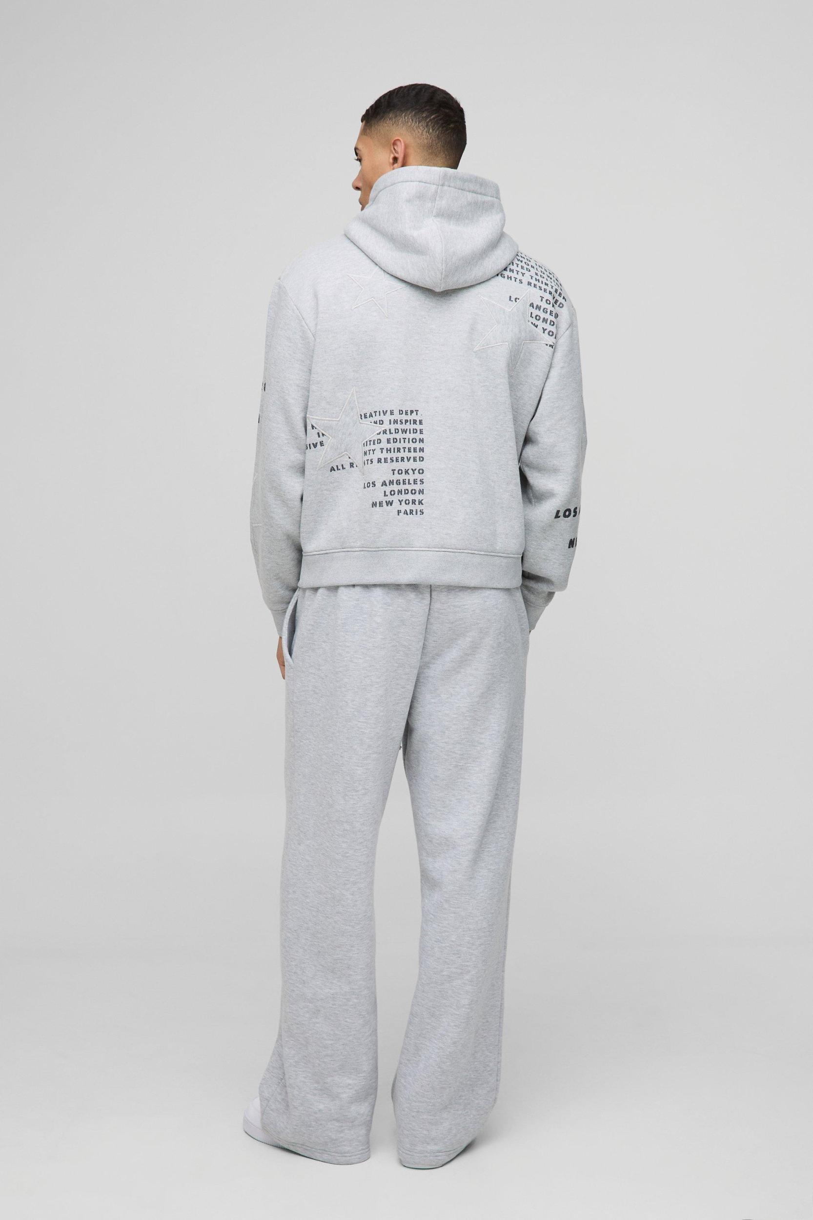 Oversized Boxy Star Applique Hoodie | boohooMAN USA Product Image