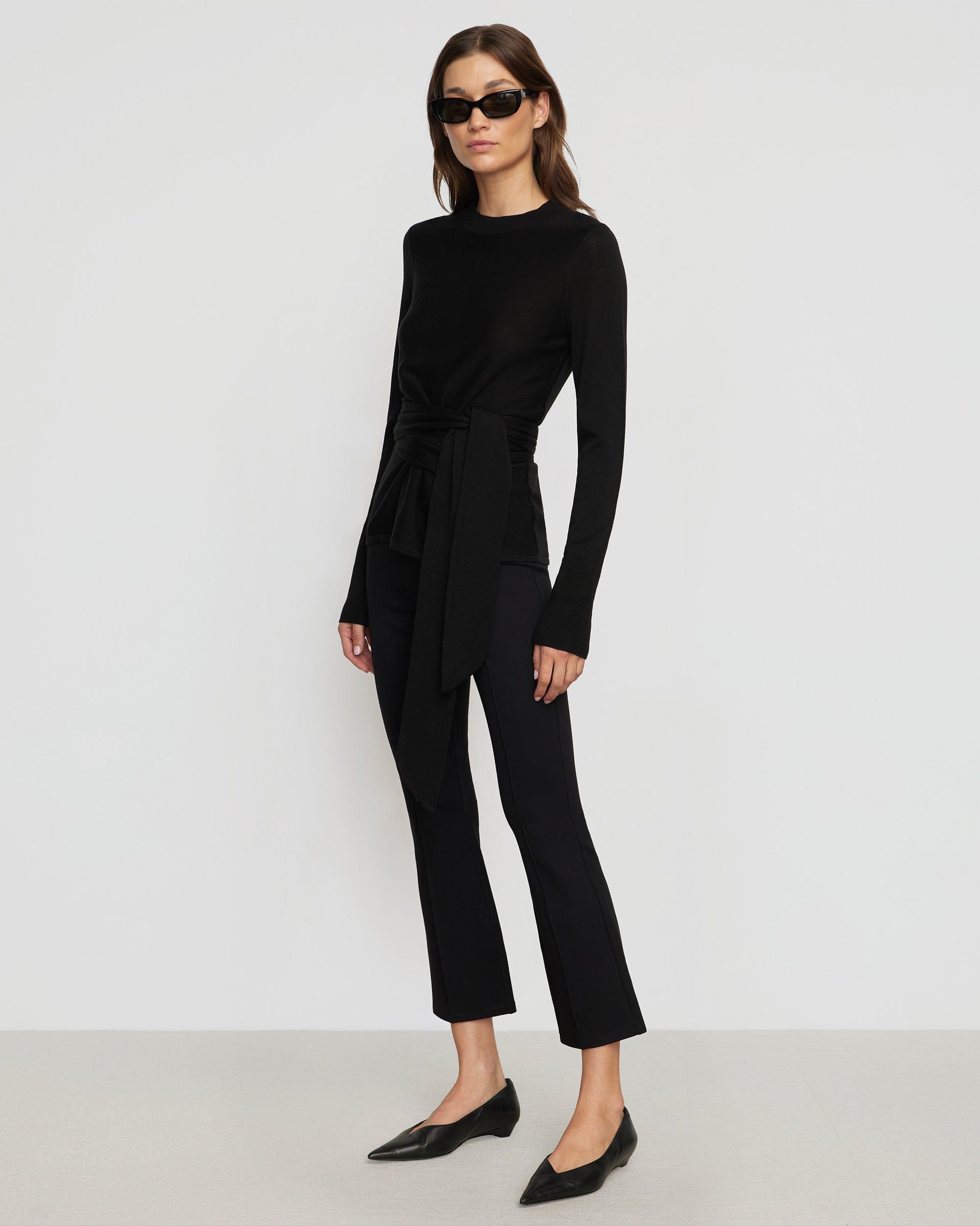 Robin Tie-Front Tencel-Wool Sweater Product Image