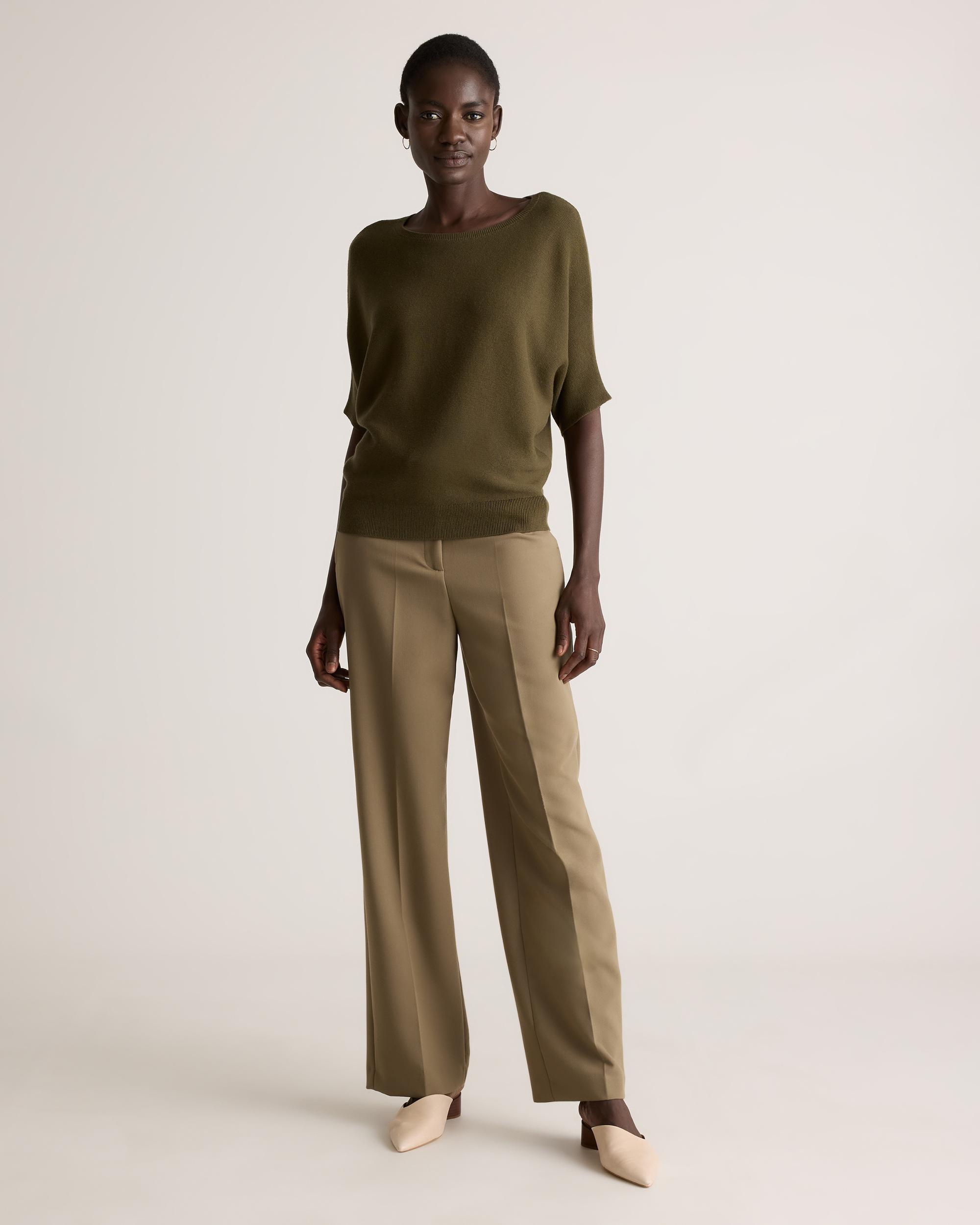 Quince | Women's Lightweight Cotton Cashmere Link-Stitch Dolman Sweater Size XS Product Image