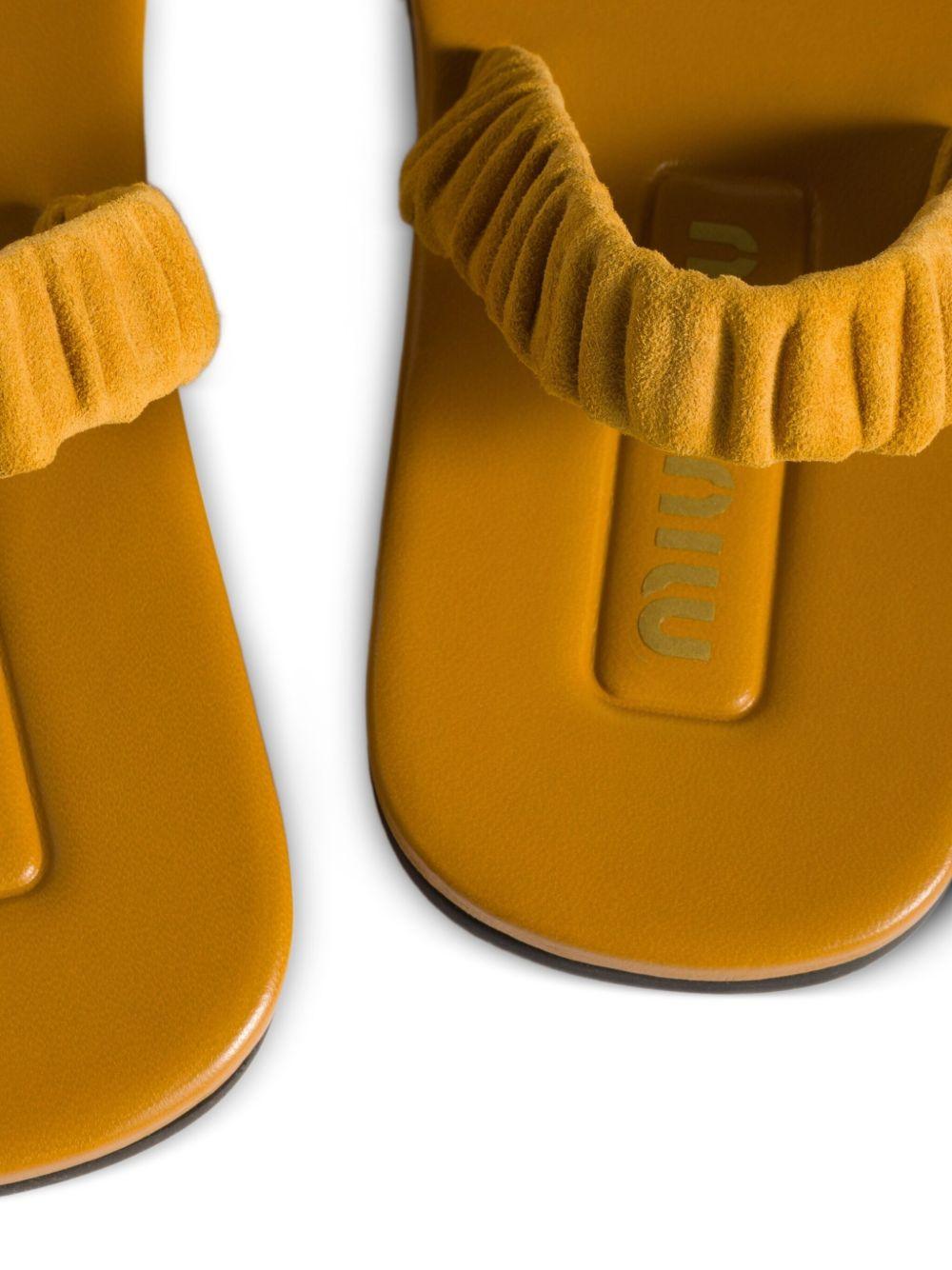 ruched suede sandals Product Image