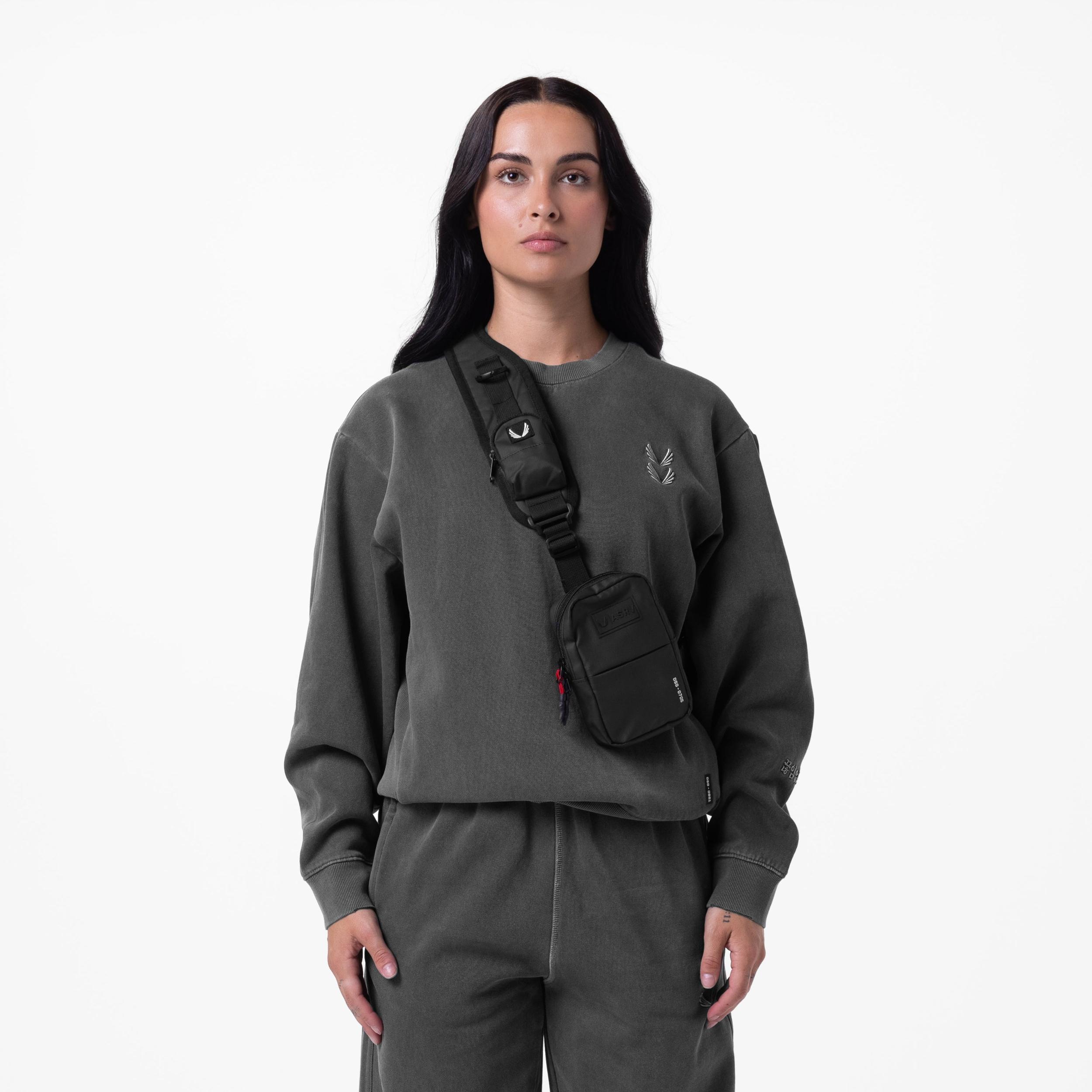 0861. Tech Essential™ Distressed Crewneck - Faded Olive Product Image