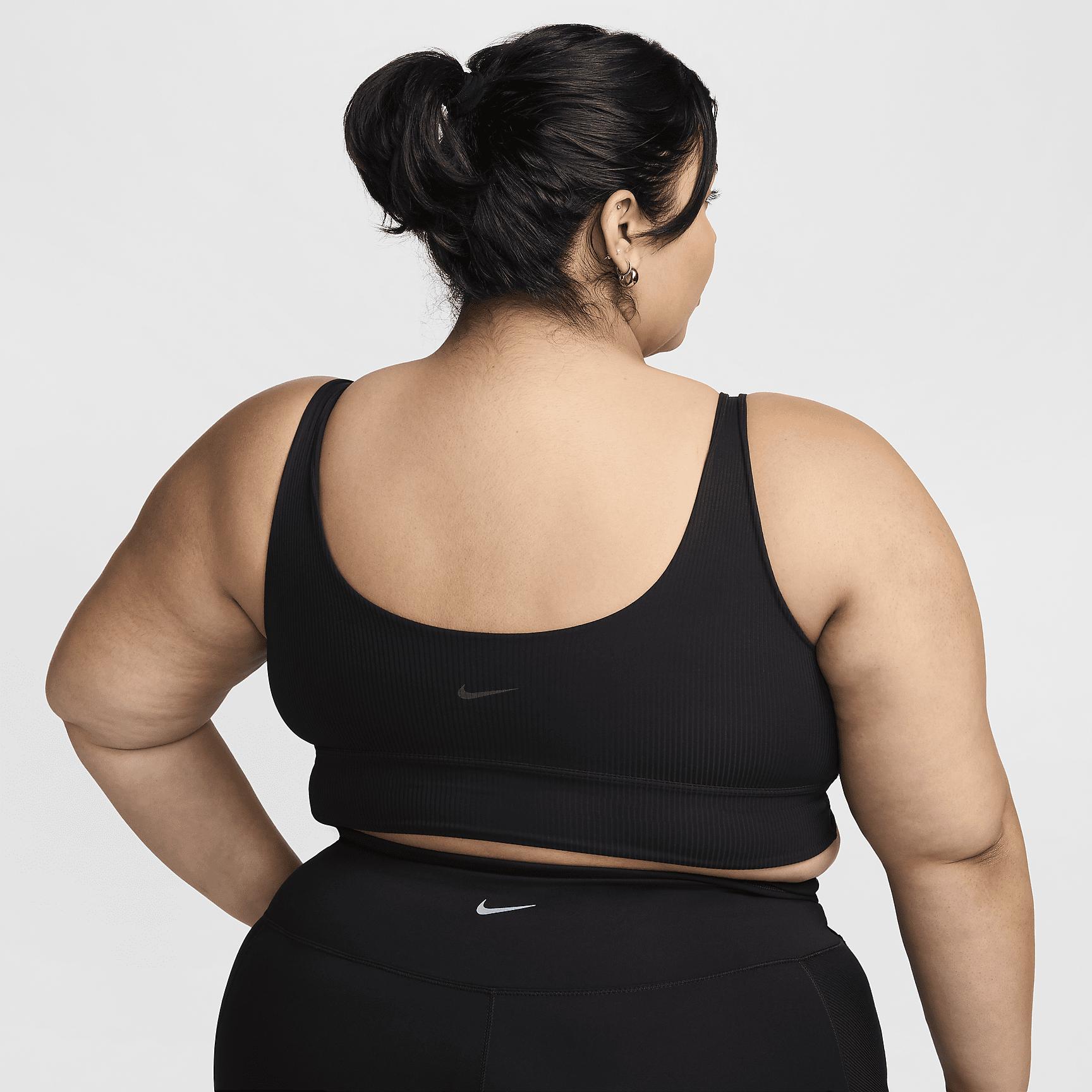 Nike Womens Zenvy Rib Light-Support Non-Padded Longline Sports Bra (Plus Size) | HF1544-010 Product Image