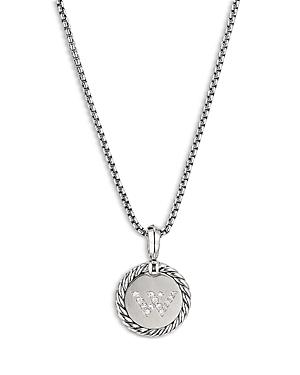 Womens Initial Charm Necklace in Sterling Silver Product Image