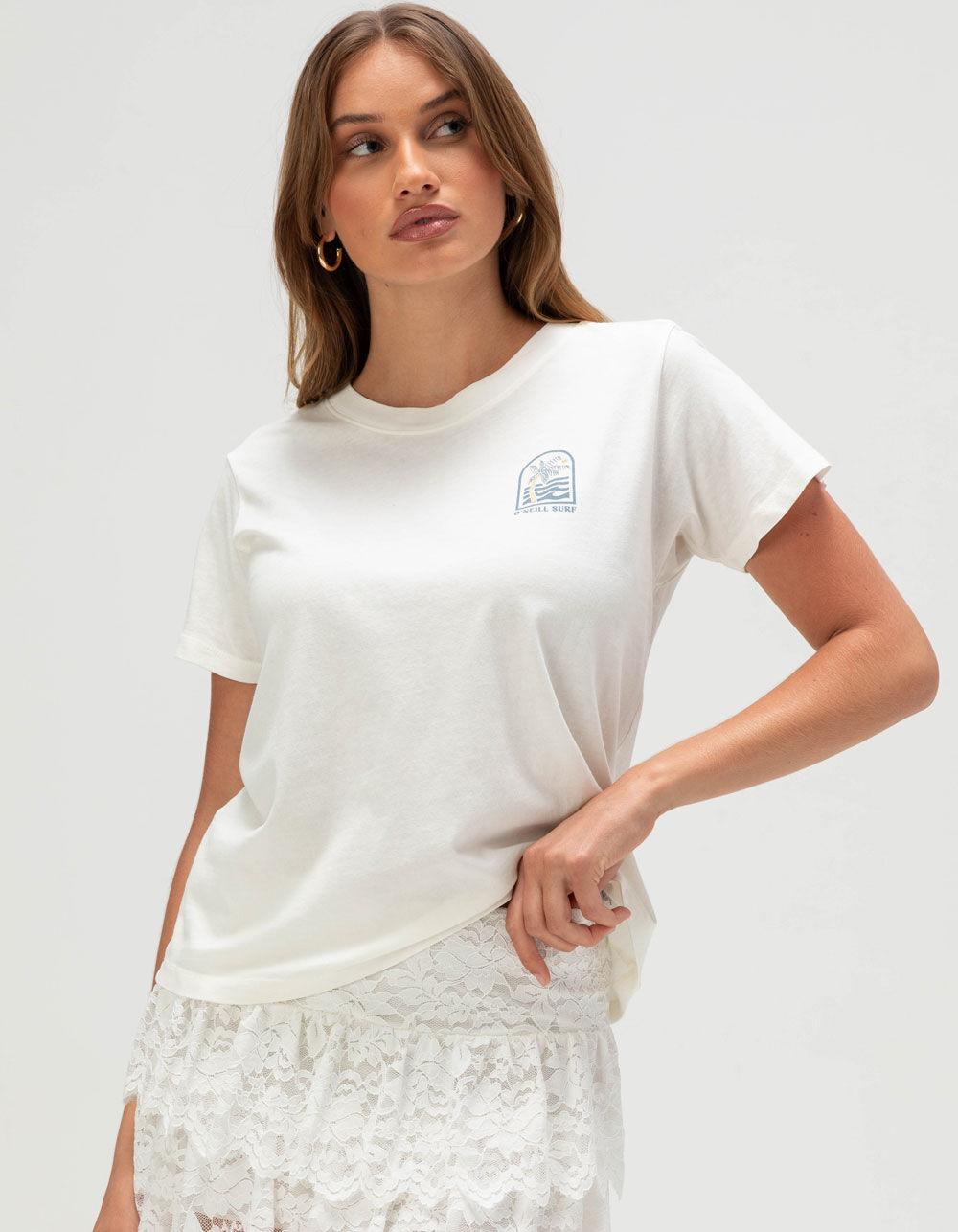 O'NEILL Palm Tree Womens Boy Tee - WHITE Product Image
