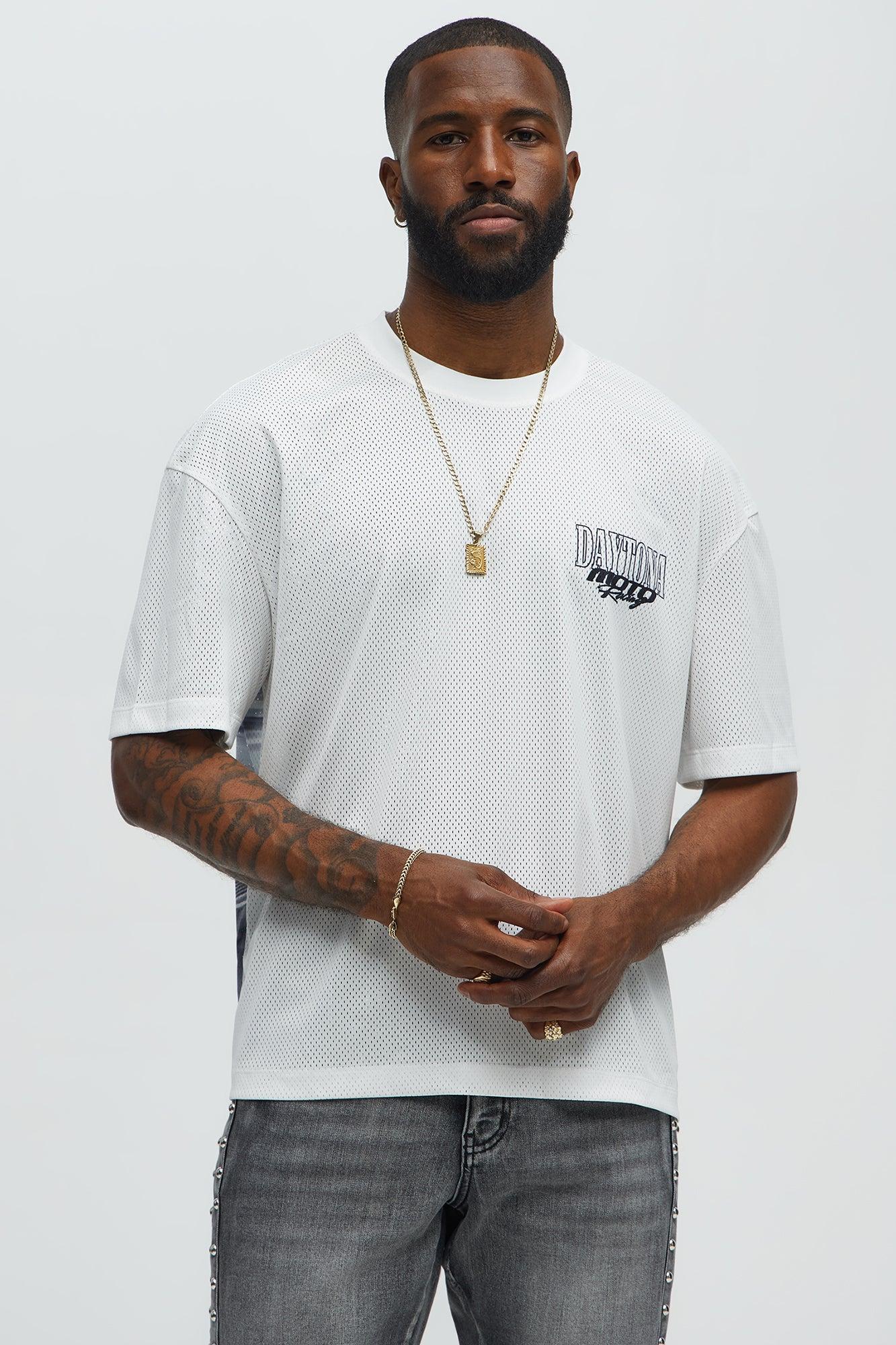 Daytona Racing Relaxed Mesh Tee - White Male Product Image