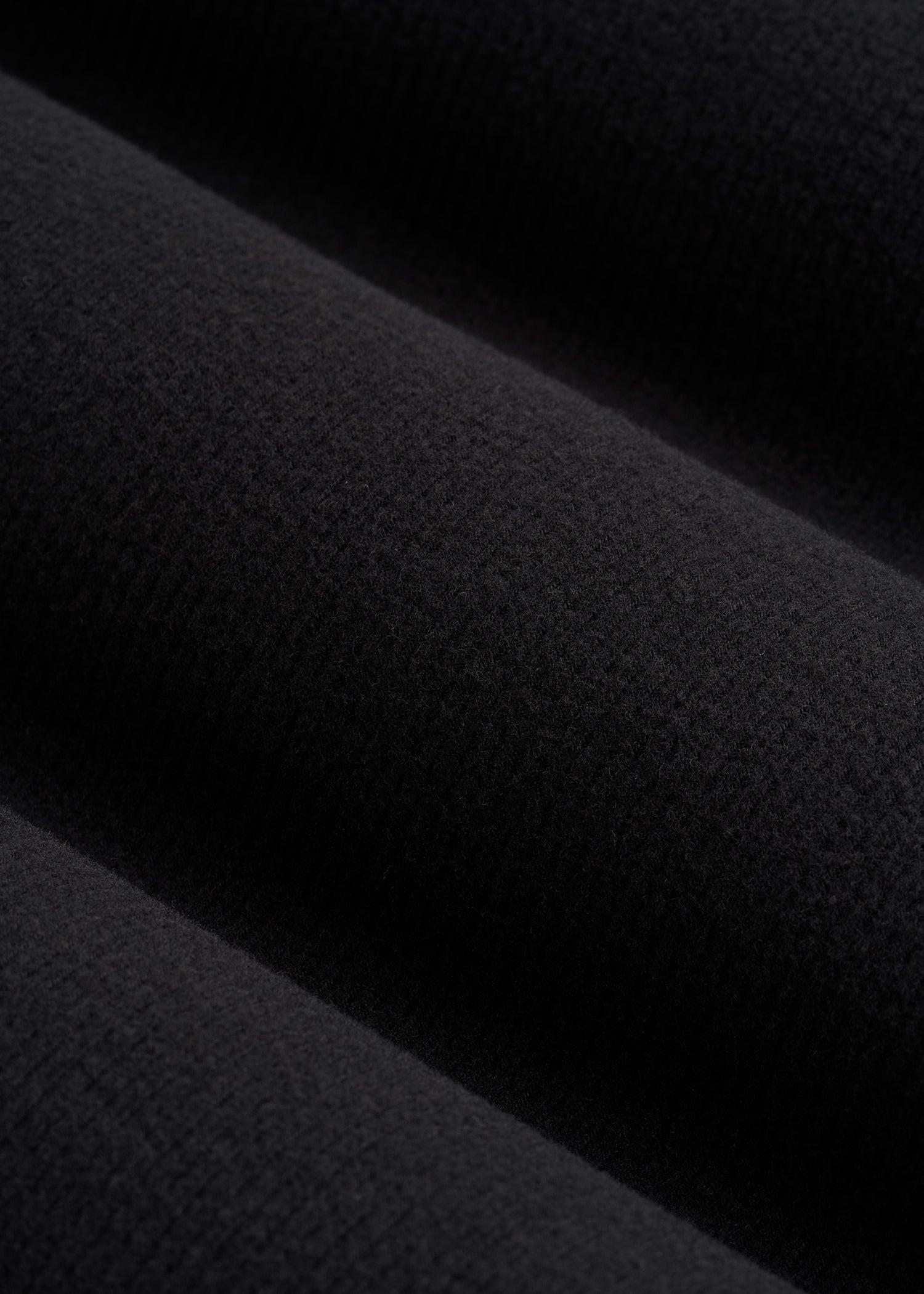 Long Sleeve Ribbed Crewneck Henley Shirt for Tall Women in Black Female Product Image