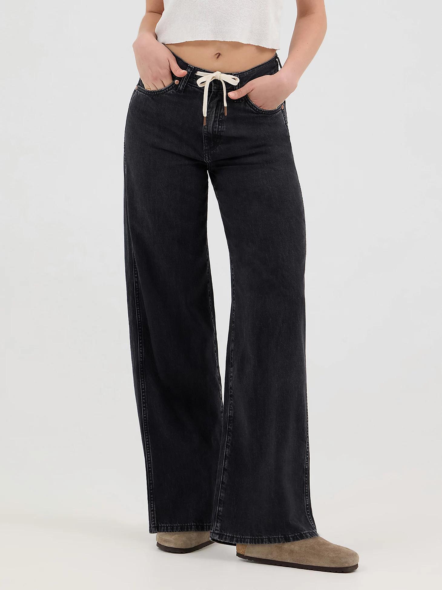 Women's Tie Front Loose Jean in Rinse Product Image