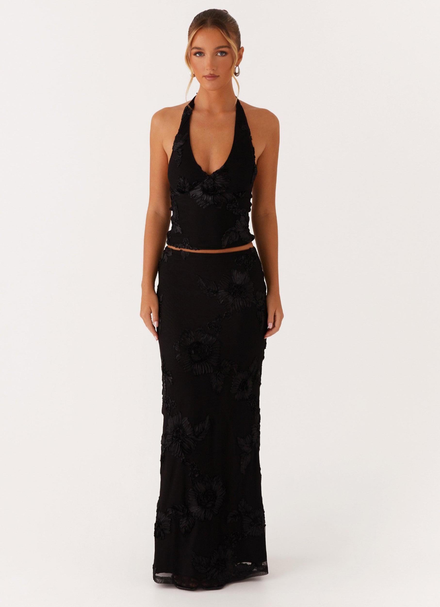 Radiate Halterneck Top - Black Product Image