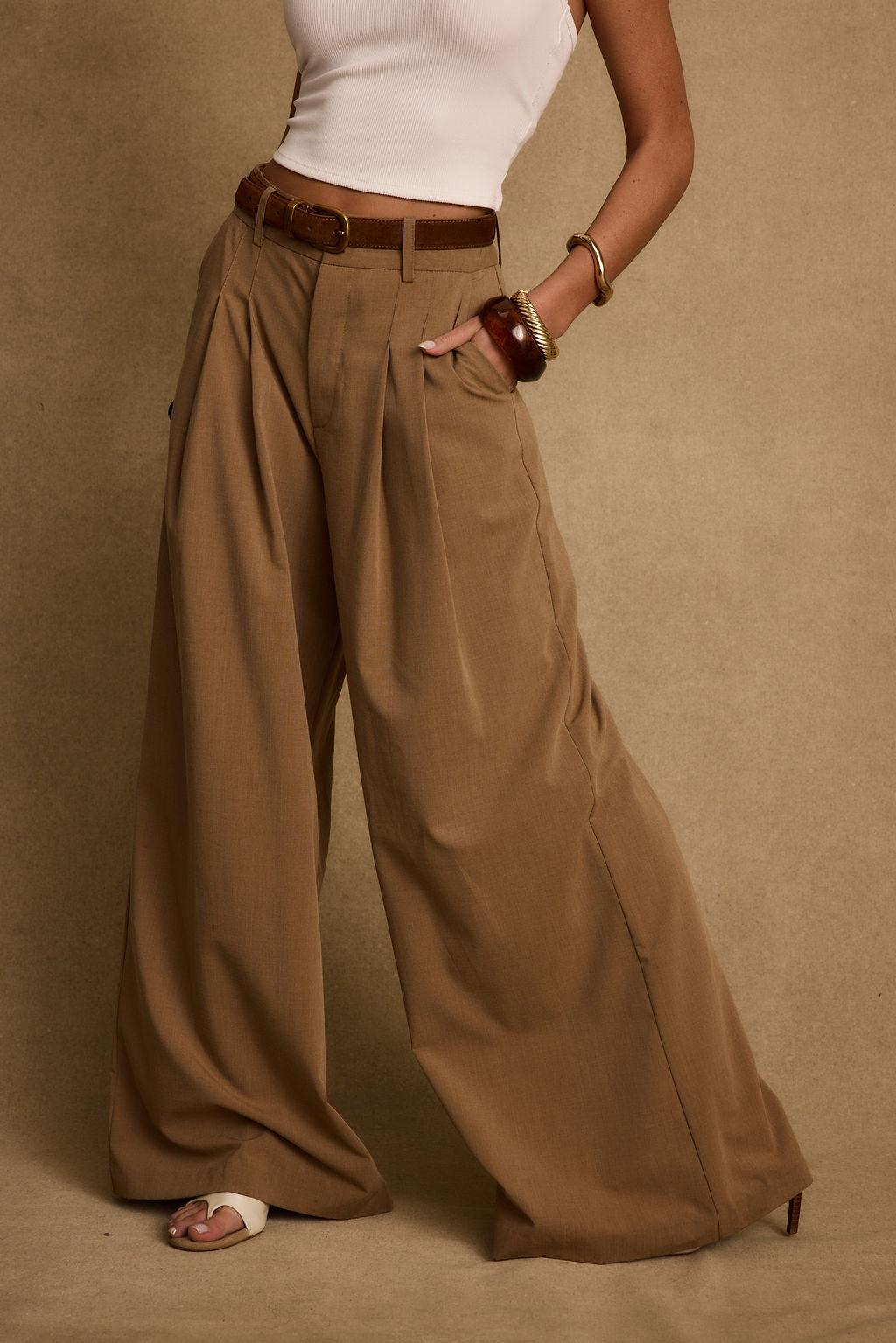 Nadine Tan Wide Leg Trouser Product Image