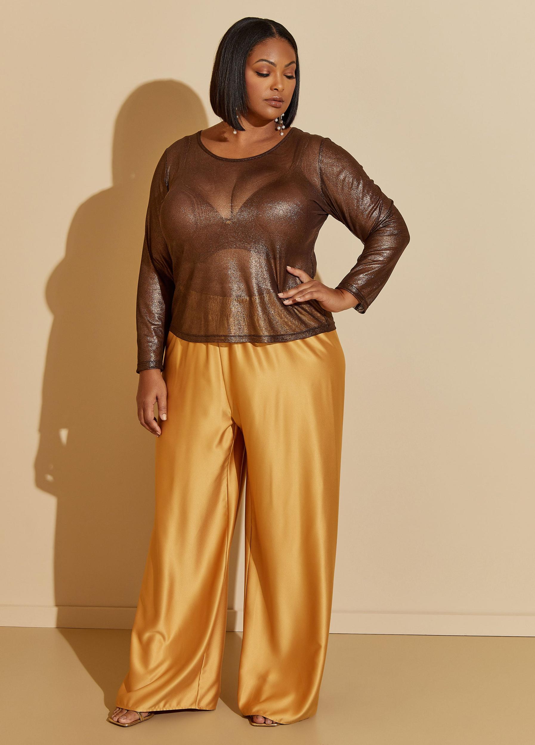 Metallic Stretch Mesh Tee Product Image