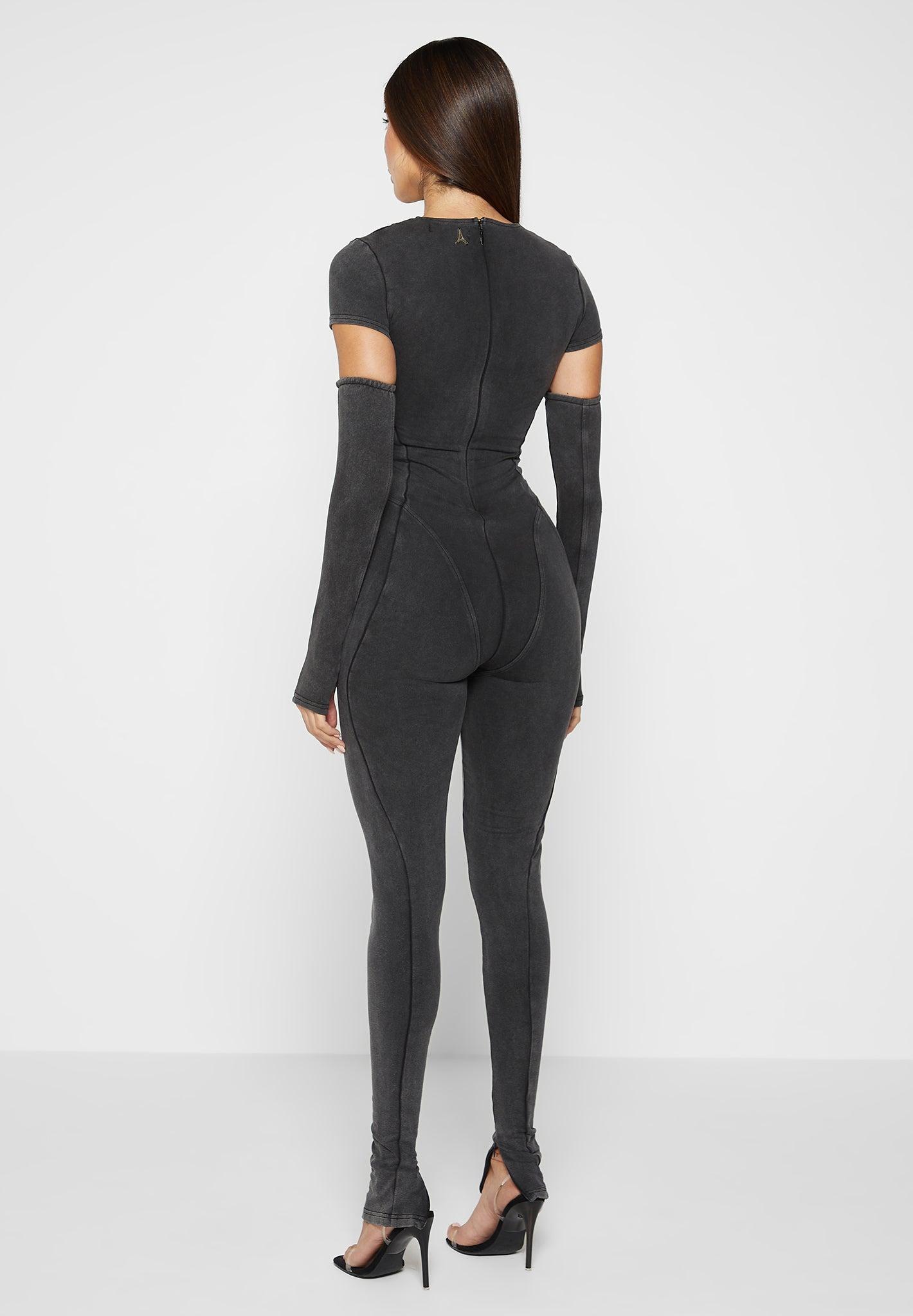 Cap Sleeve Contour Jumpsuit - Washed Grey Female Product Image