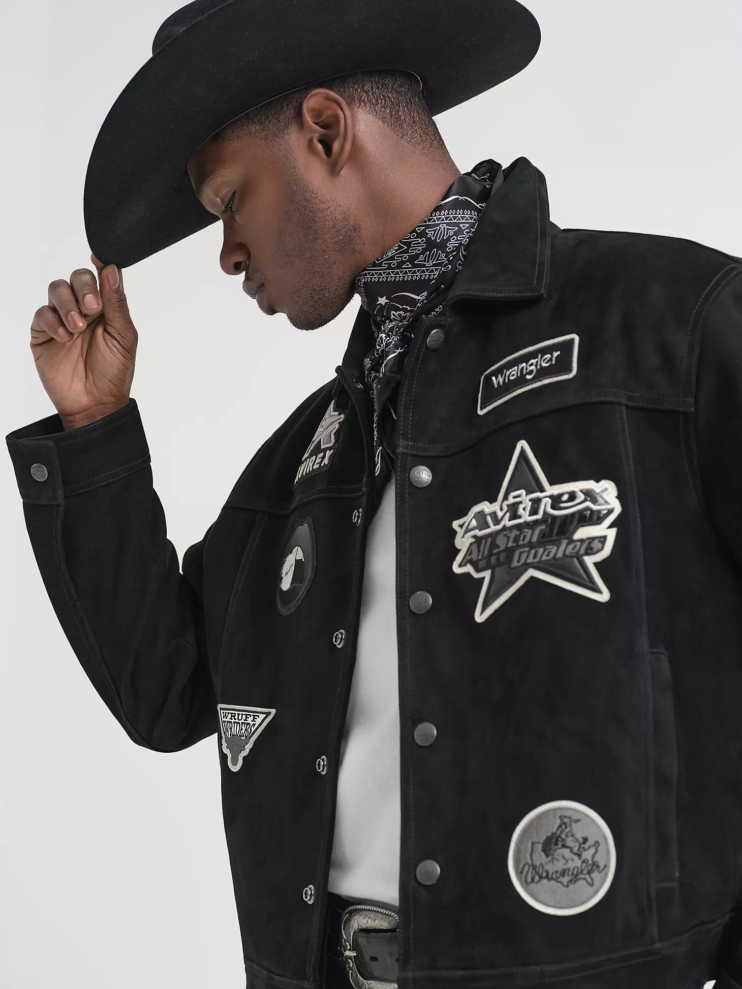 Wrangler x AVIREX Suede Trucker Jacket | Men's JACKETS & OUTERWEAR | Wrangler® Product Image