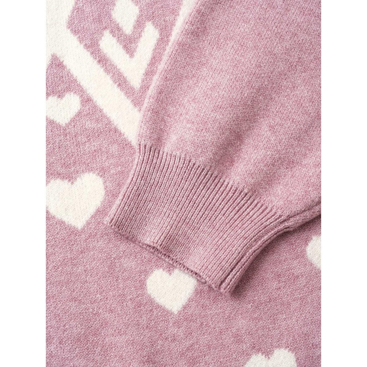 Plus Size Supersoft Essentials Heart Two Tone Pocket Cardigan Pink Women Casual Loose Long Sleeve Dailywear Cardigans BloomChic 10/M Product Image