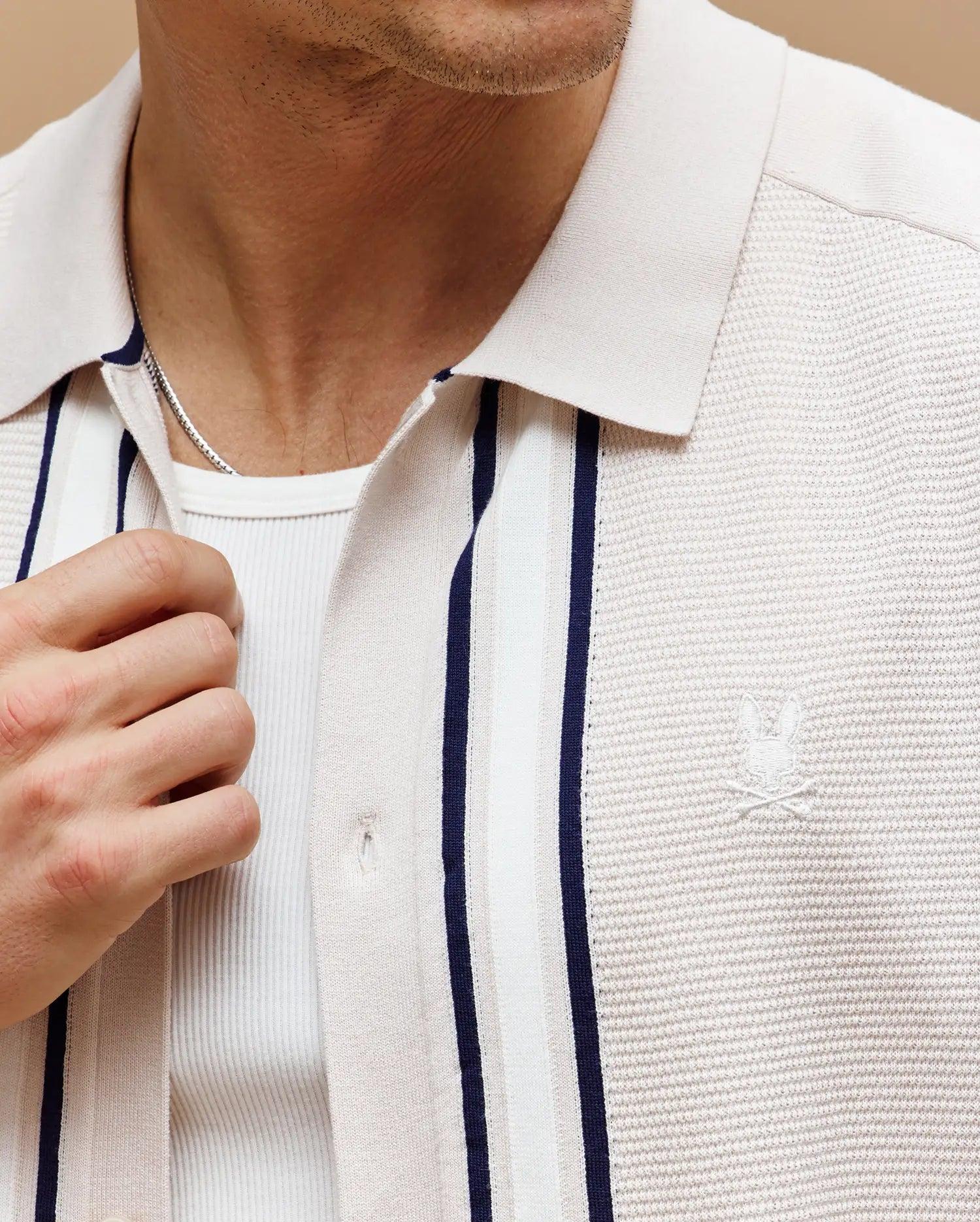 MENS DANNY BORDER STRIPE KNIT SHIRT - MT0400053 Male Product Image