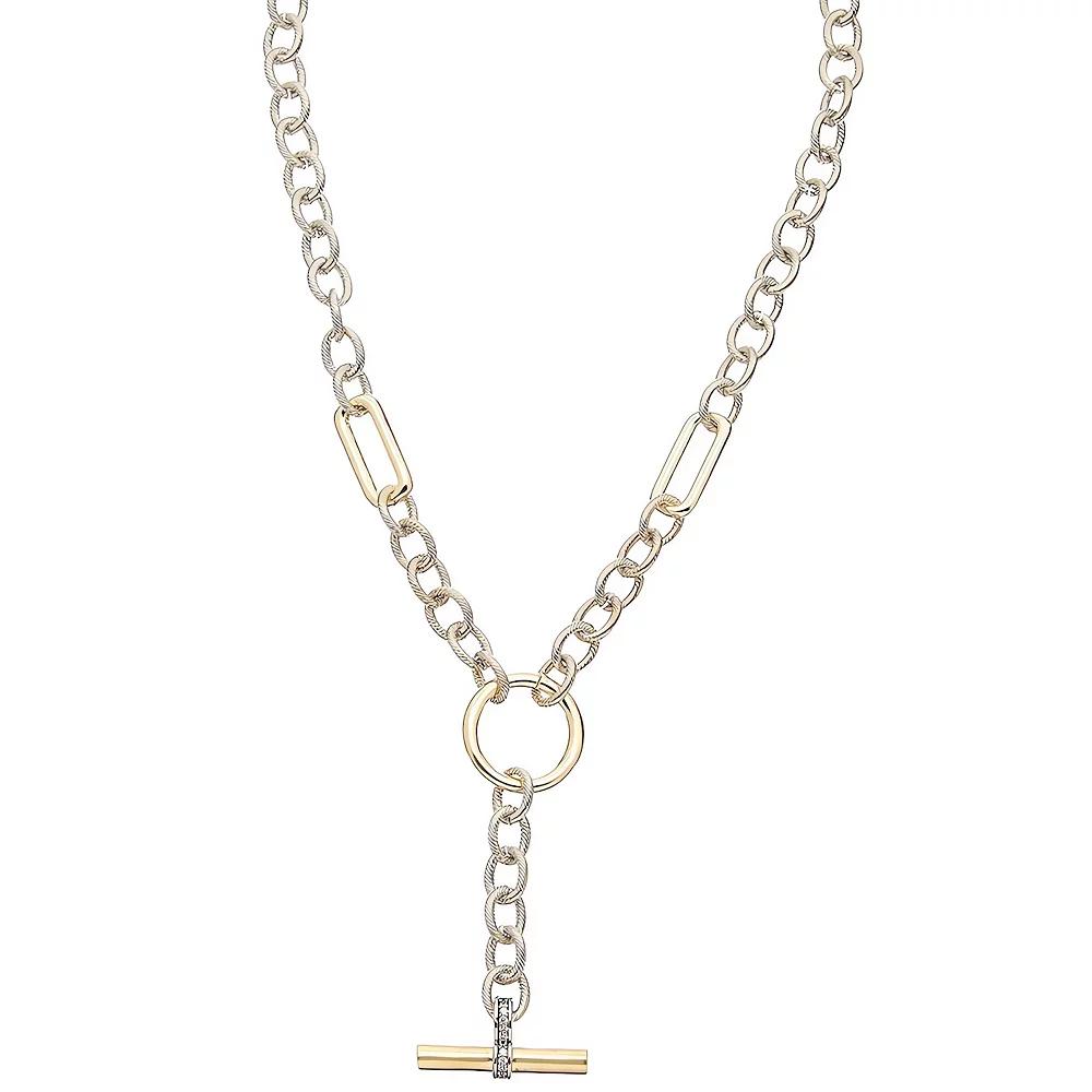 Juvell 18k Gold Plated Cubic Zirconia Link Y-Necklace, Women's, Size: 18-20" ADJ, Two Tone Product Image
