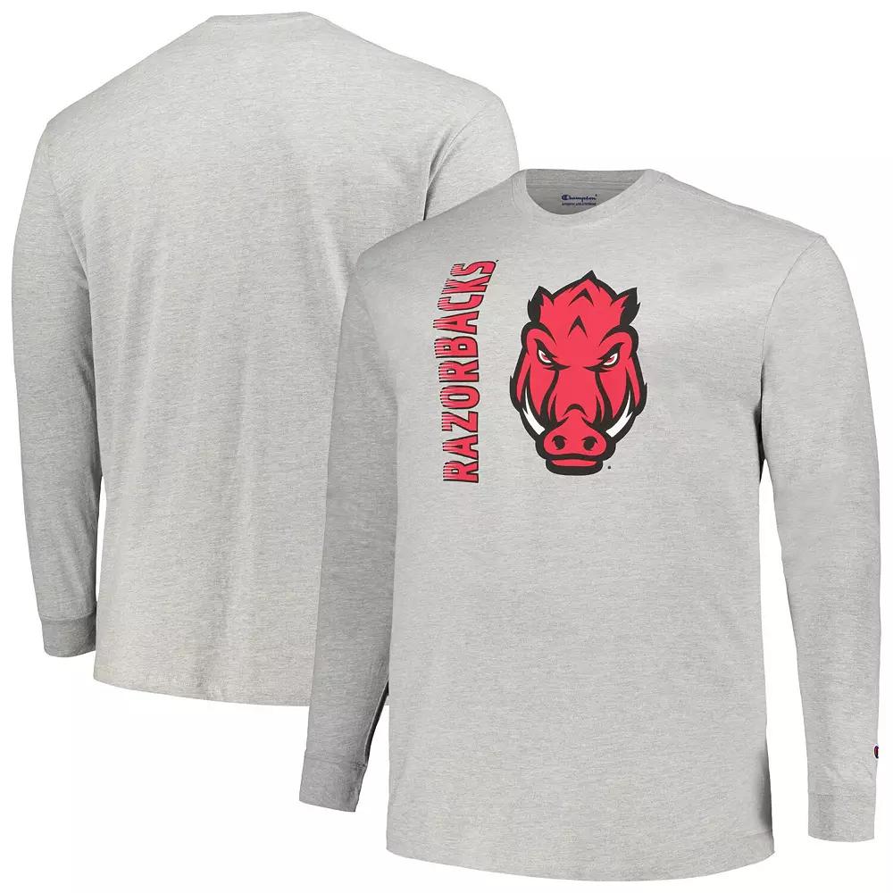 Men's Champion Heather Gray Arkansas Razorbacks Big & Tall Mascot Long Sleeve T-Shirt, Size: 3XB, Grey Product Image