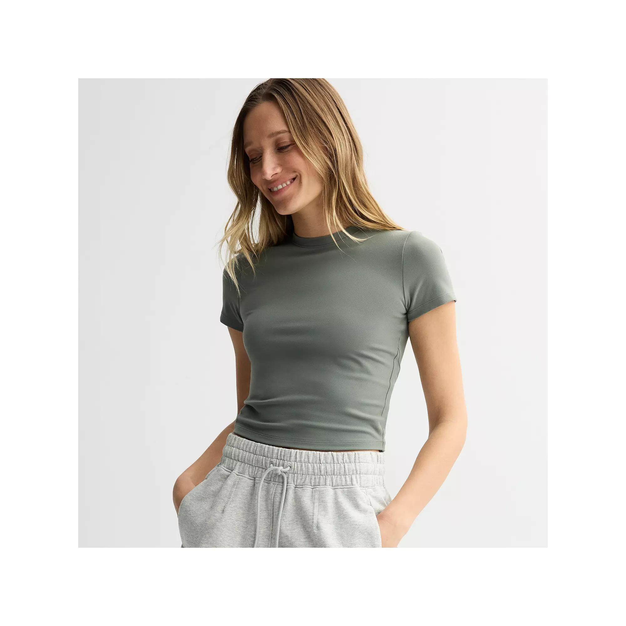 Women's FLX Affirmation Short Sleeve Active Tee, Size: XXL, Ashen Silver Product Image