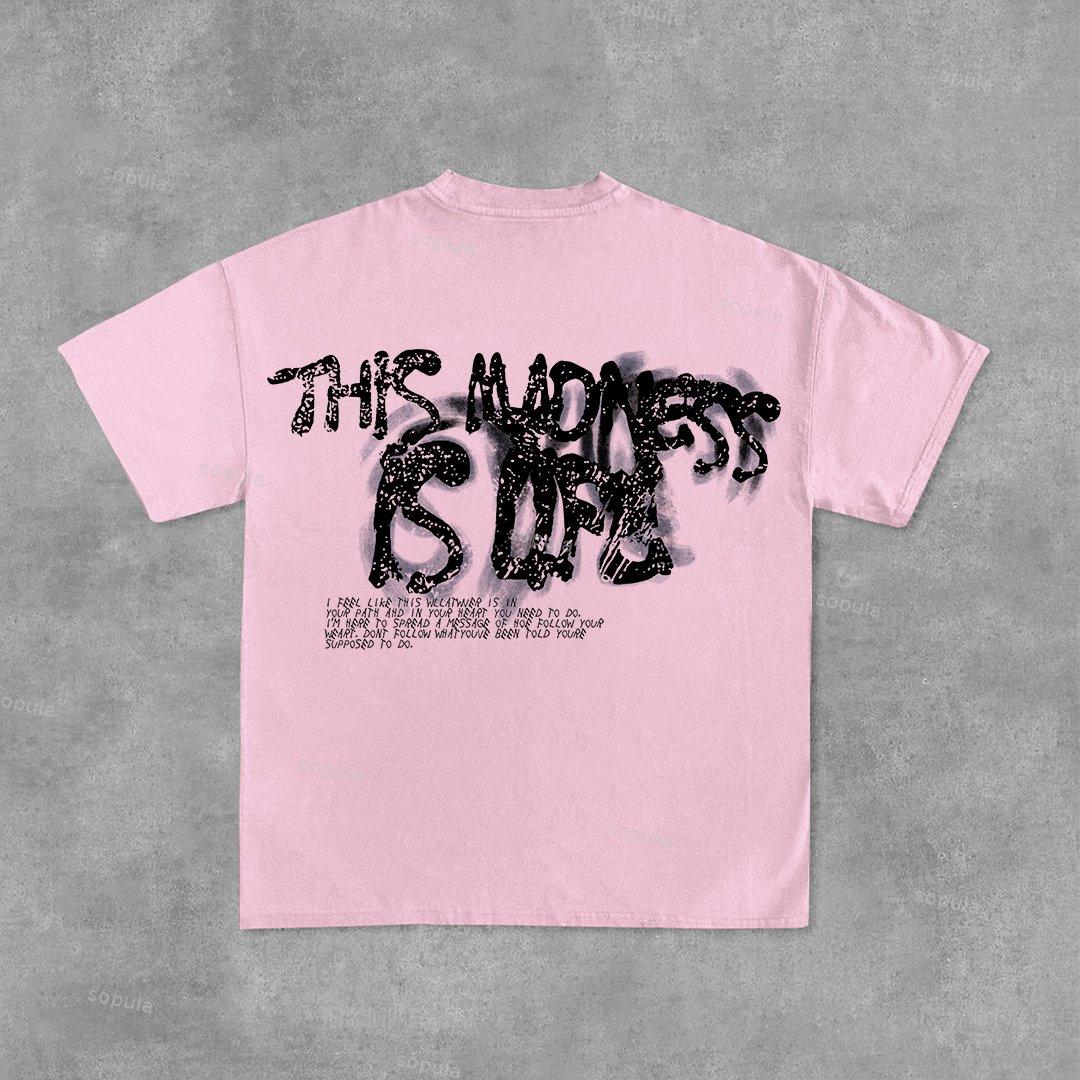 Vintage Madness Print Graphic Street Basketball T-Shirt Product Image