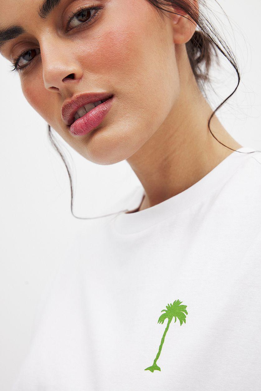 Printed Round Neck Oversized Tee Product Image