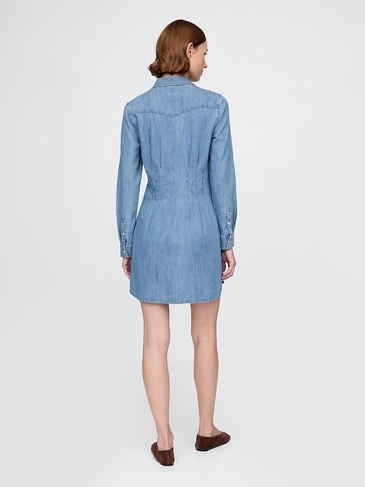 Western Denim Mini Shirtdress Product Image