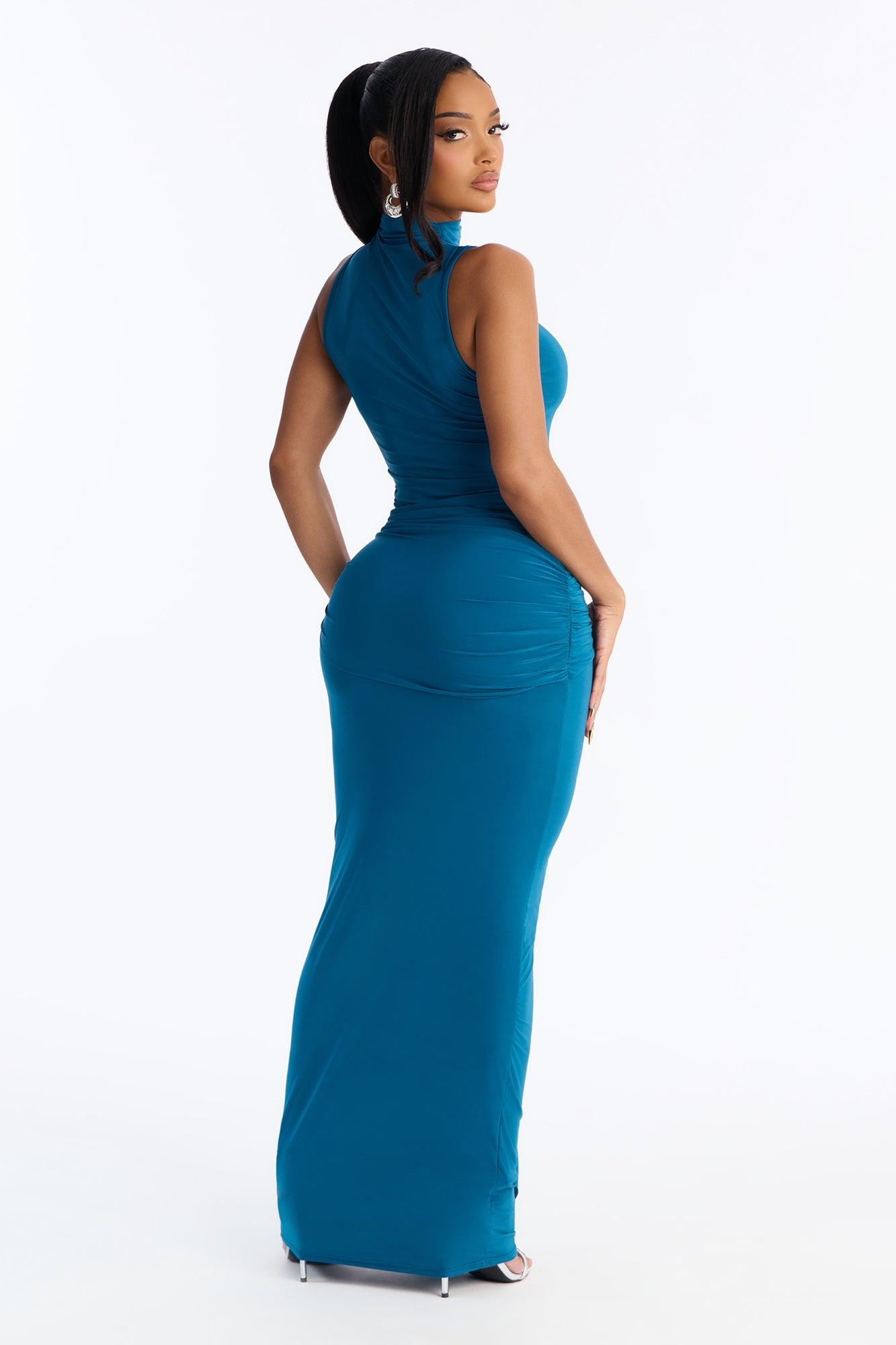 In The Mix Maxi Dress - Teal Female Product Image