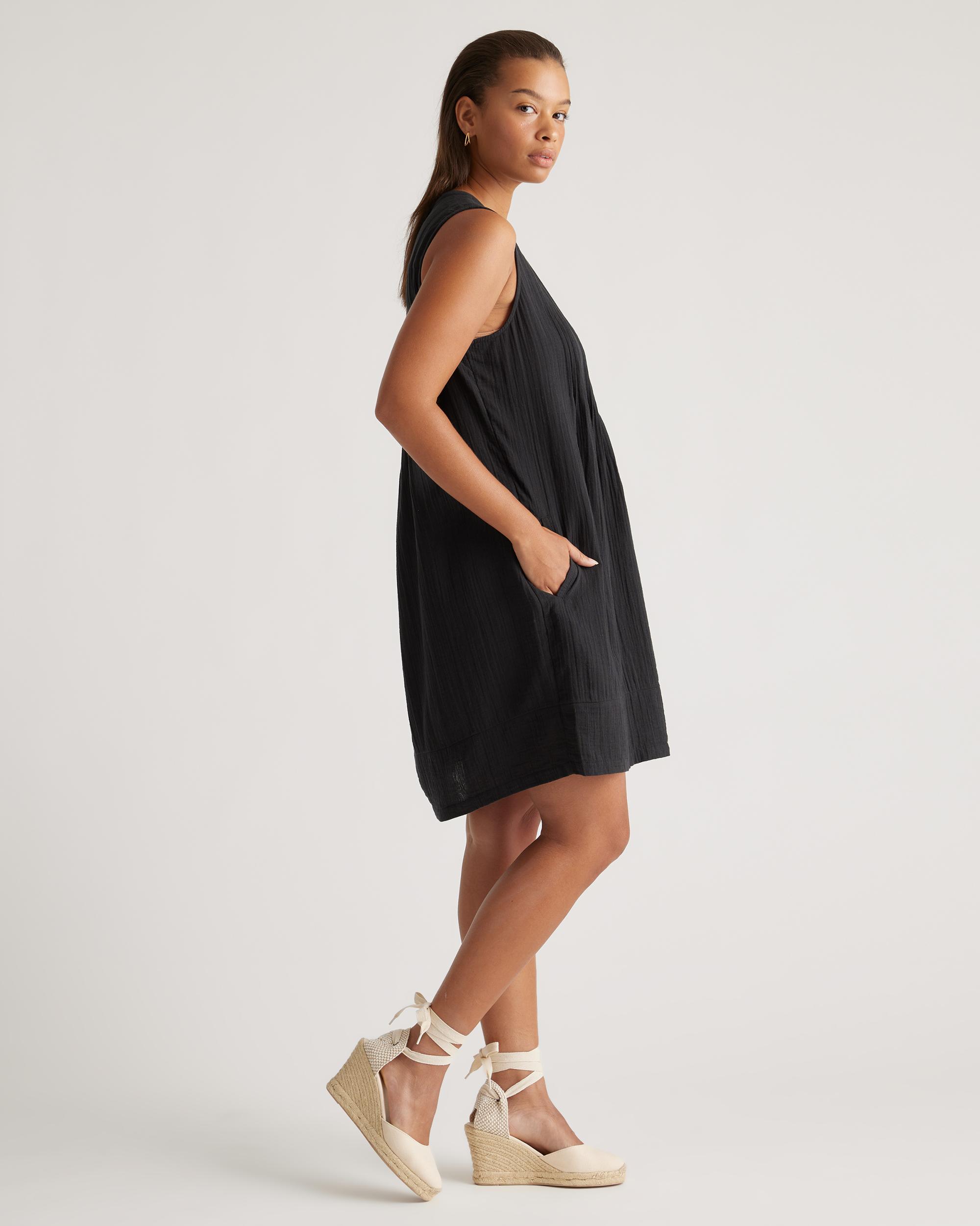 Quince | Women's Gauze Sleeveless Swing Dress Organic Cotton Product Image