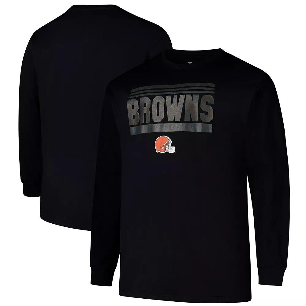 Men's Profile Black Cleveland Browns Big & Tall Pop Long Sleeve T-Shirt,  Product Image